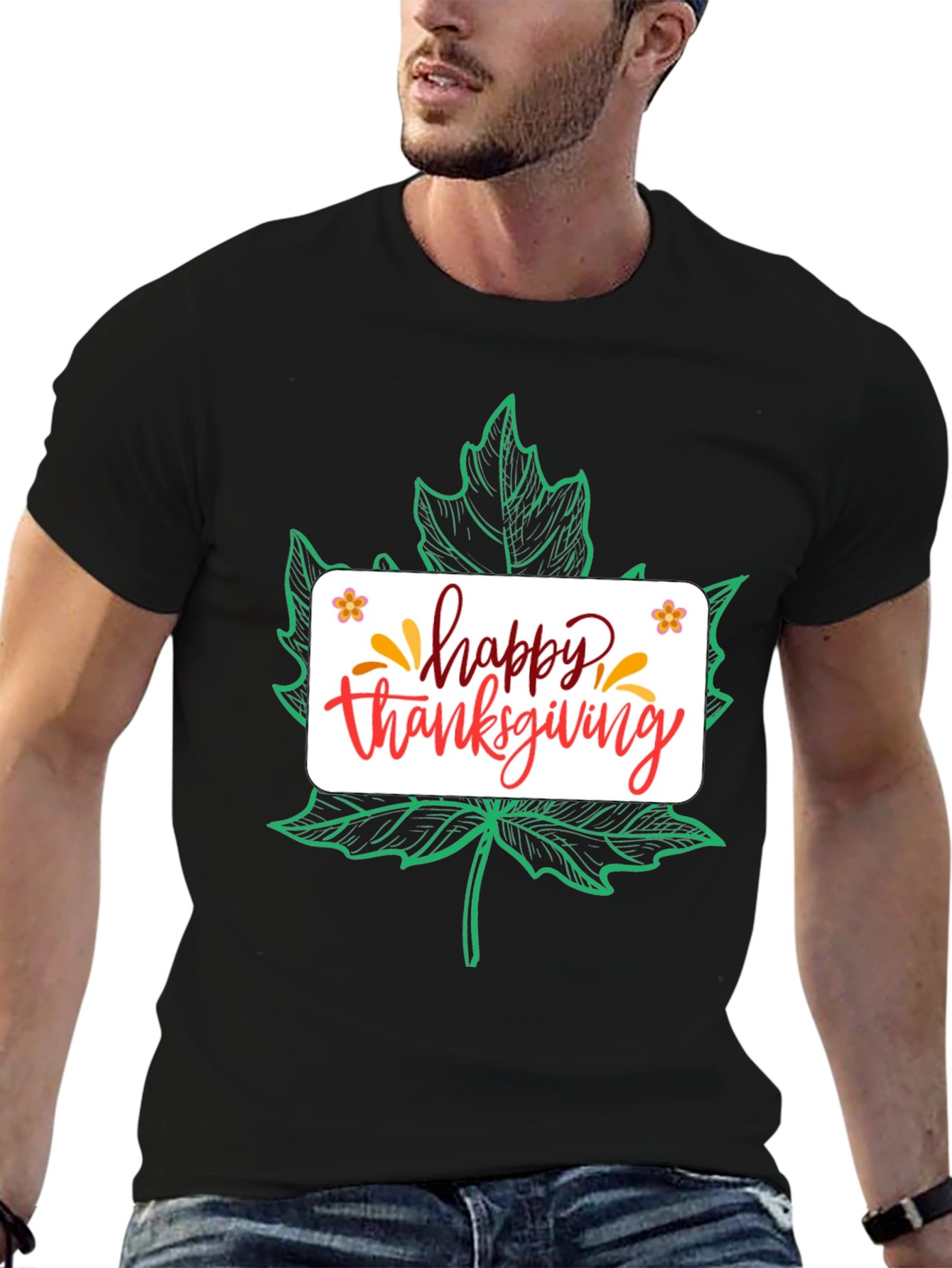 Happy Thanksgiving Maple Leaf T-Shirt