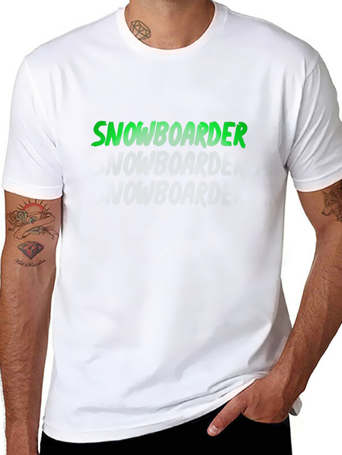 Snowboarder Graphic Tee - Black Casual T-Shirt