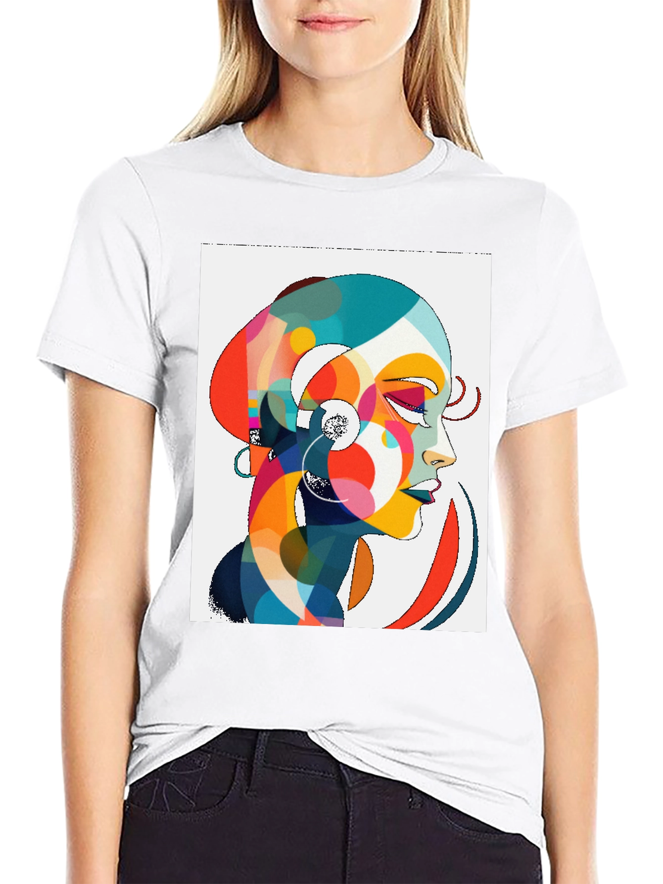Abstract Woman Graphic Tee - Stylish Comfort
