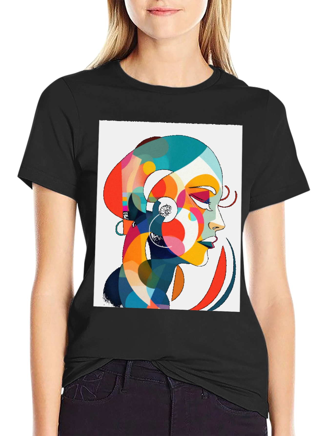 Abstract Woman Graphic Tee - Stylish Comfort
