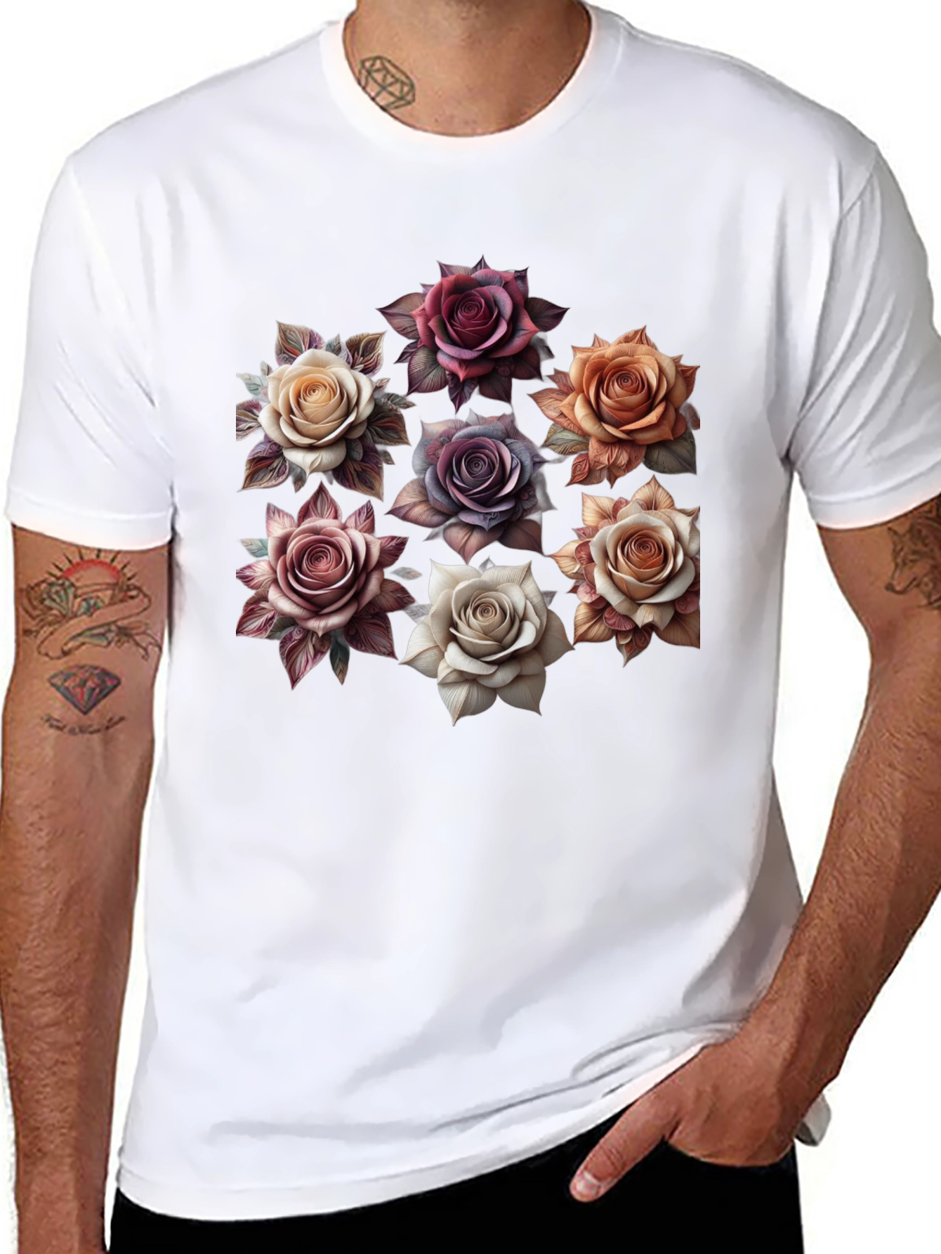Floral Rose T-Shirt - Stylish Graphic Tee