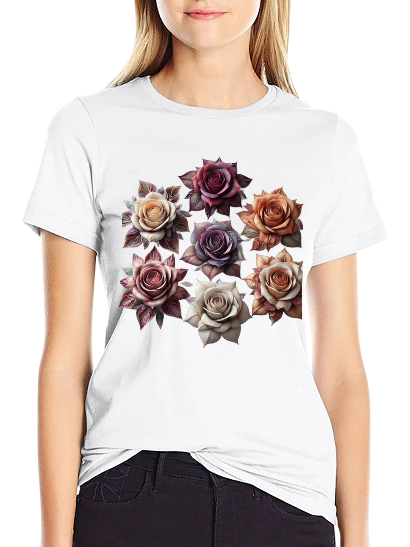 Floral Rose T-Shirt - Stylish Graphic Tee