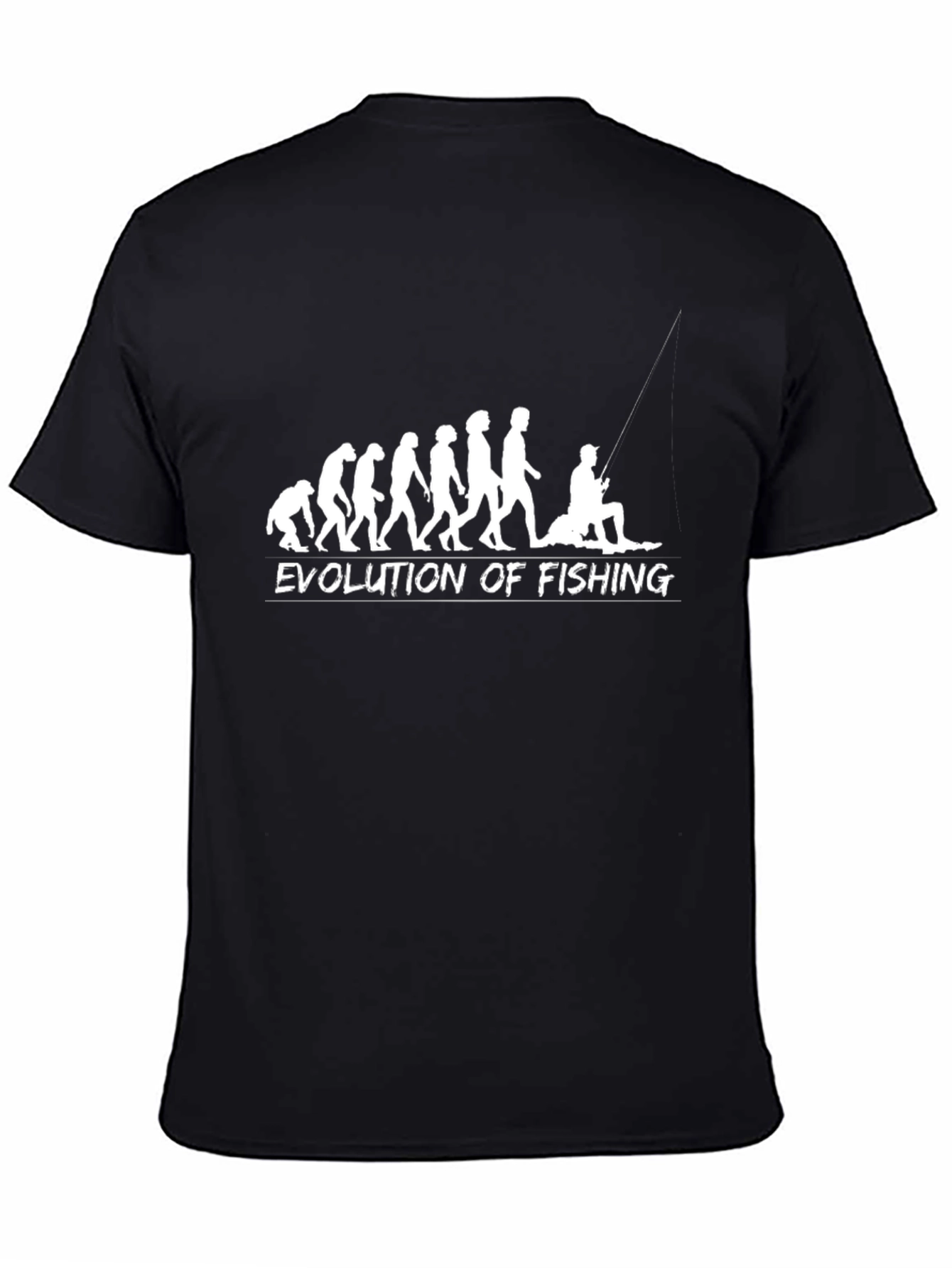 Evolution of Fishing T-Shirt - Black Cotton Tee