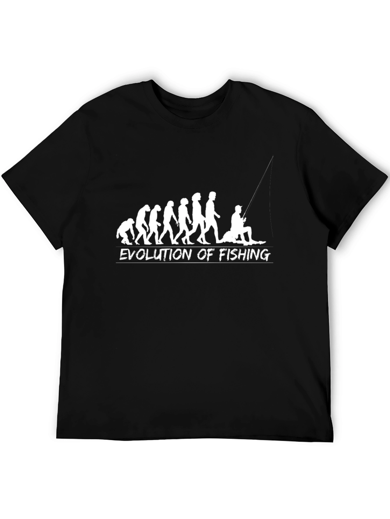 Evolution of Fishing T-Shirt - Black Cotton Tee