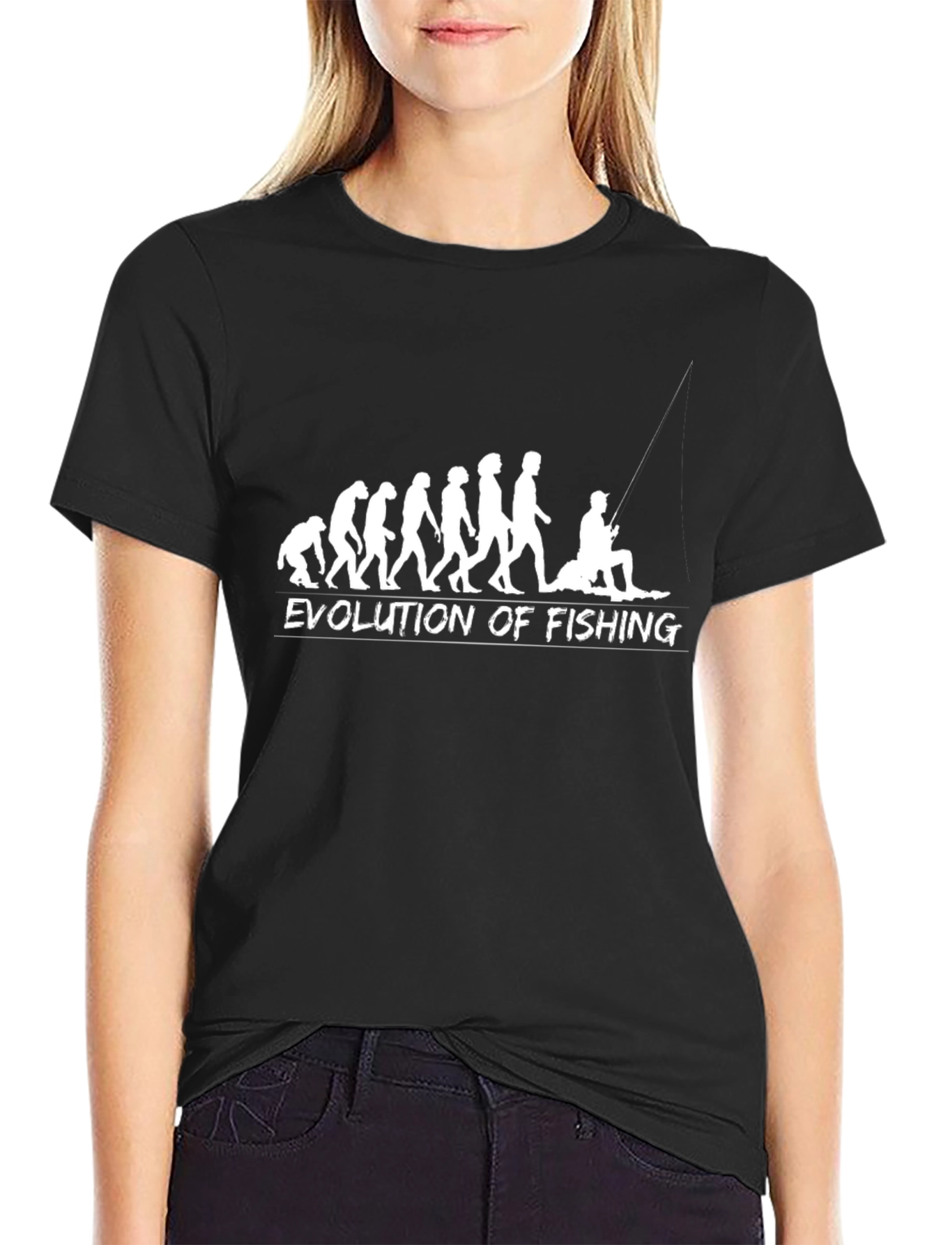 Evolution of Fishing T-Shirt - Black Cotton Tee