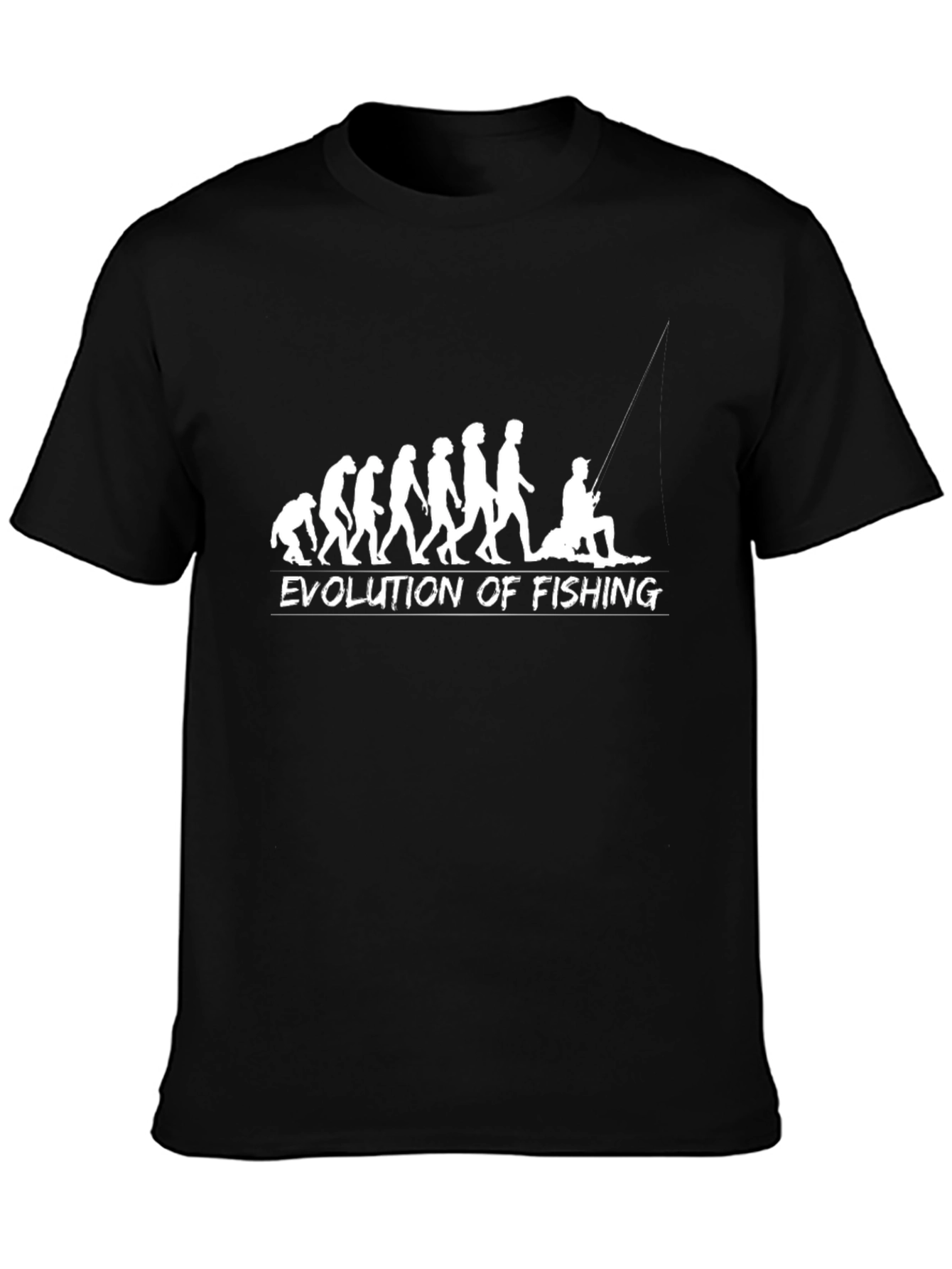 Evolution of Fishing T-Shirt - Black Cotton Tee