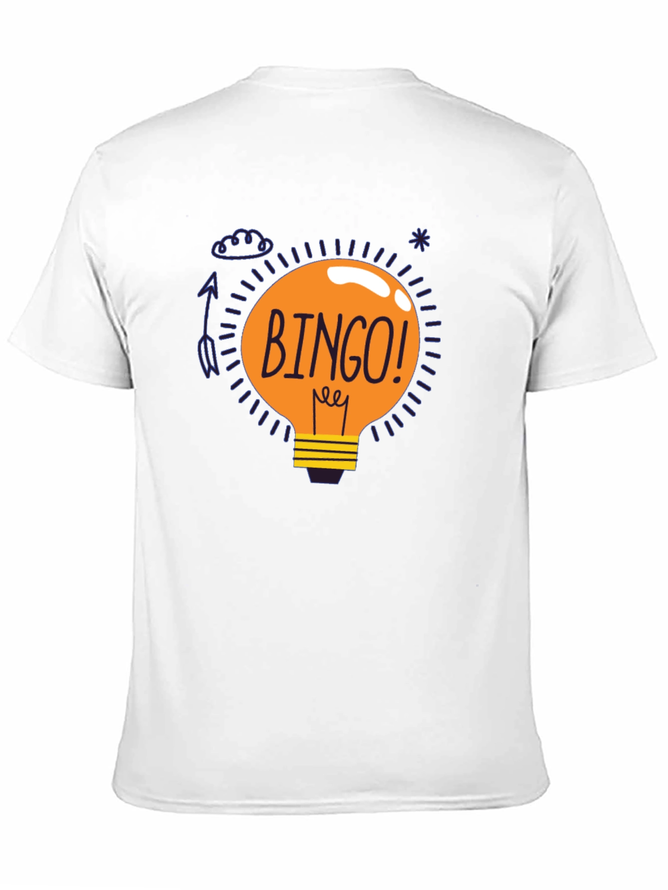 Bingo Idea Lightbulb Graphic Tee - Black Cotton T-Shirt