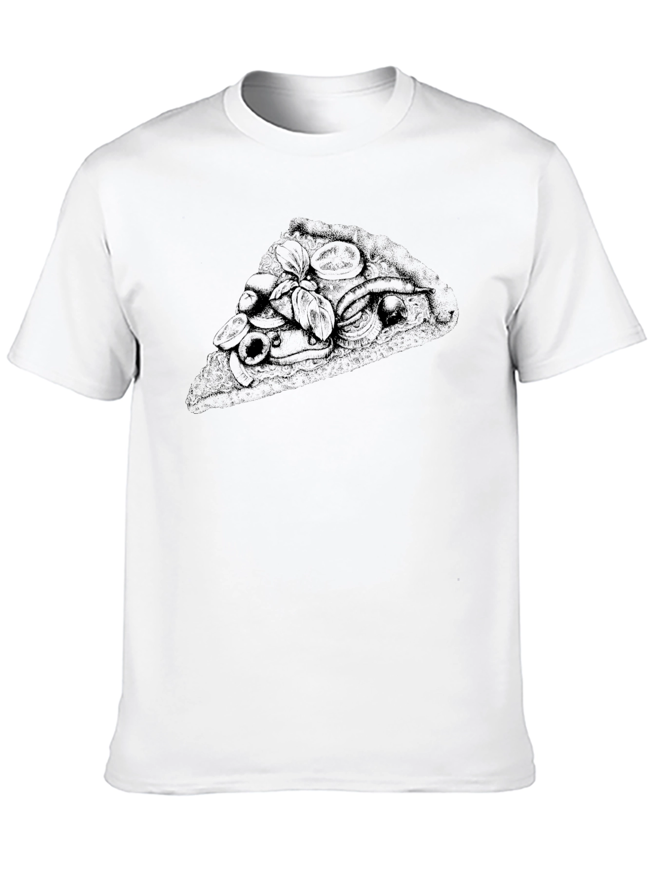 Pizza Slice Graphic Black T-Shirt