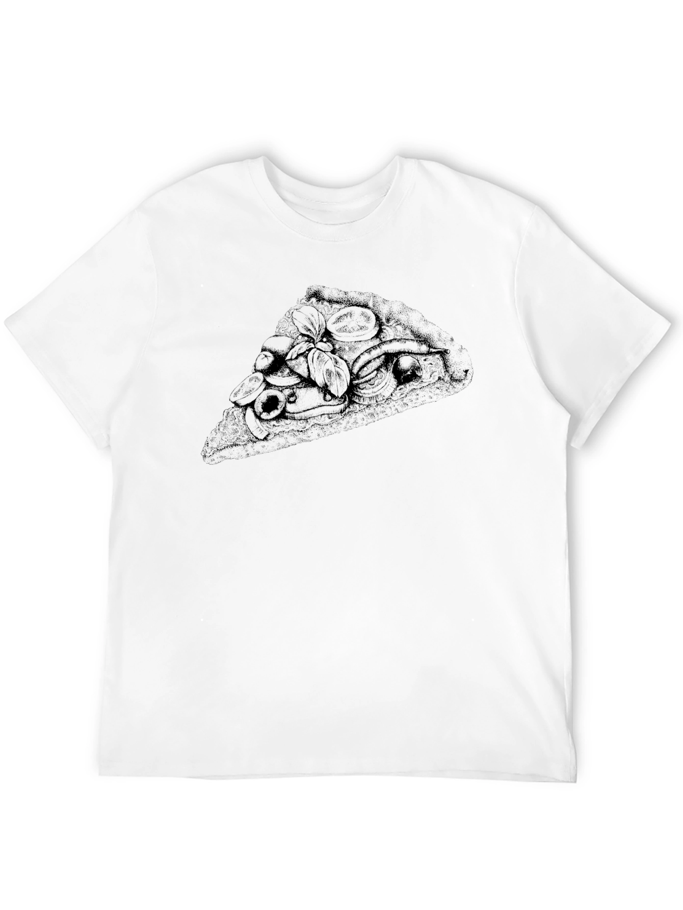 Pizza Slice Graphic Black T-Shirt