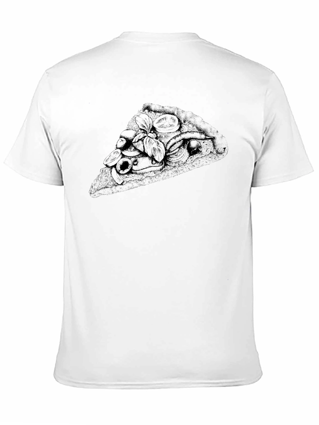 Pizza Slice Graphic Black T-Shirt