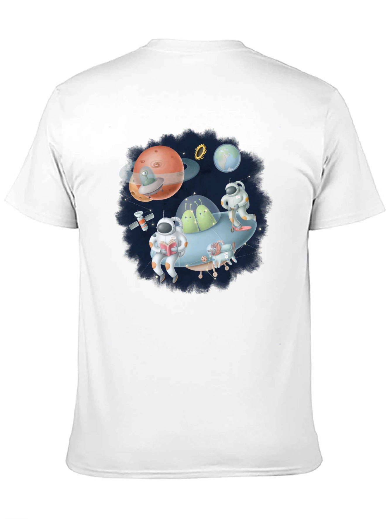 Cosmic Crew Graphic Tee - Black Cotton Blend