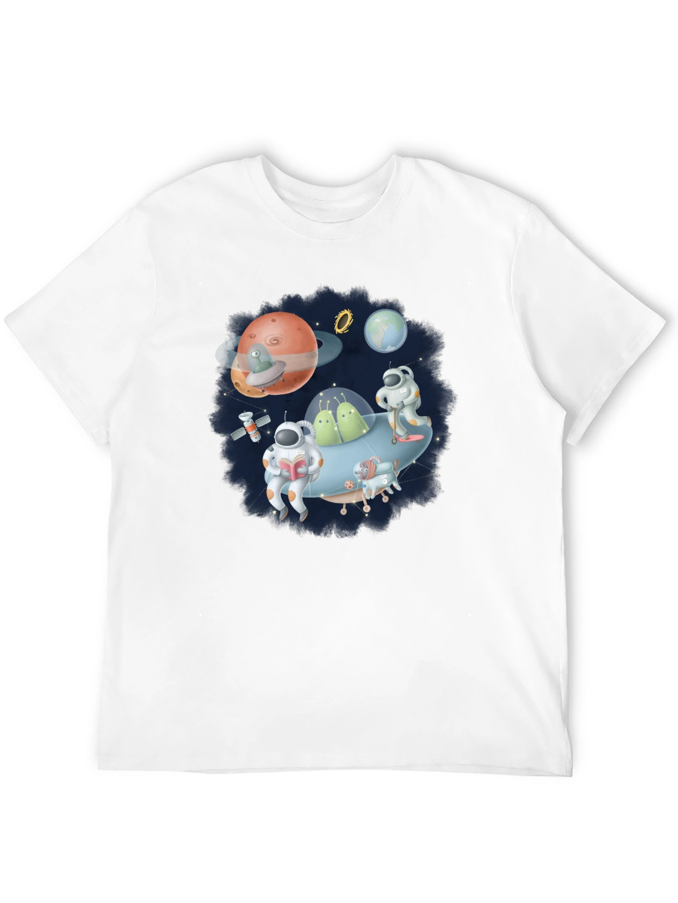 Cosmic Crew Graphic Tee - Black Cotton Blend