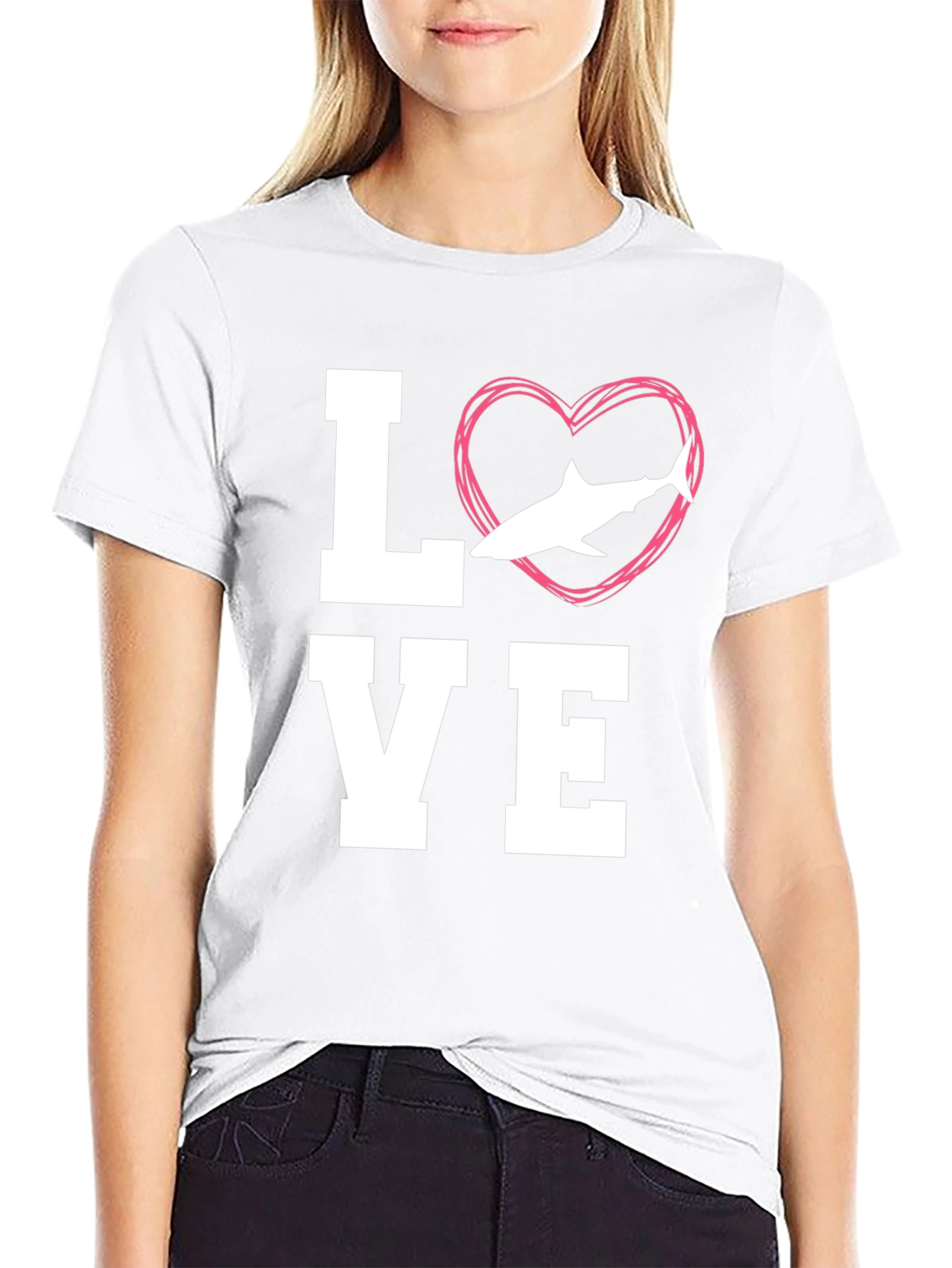 Love Shark Black T-Shirt - Animal Lover Tee