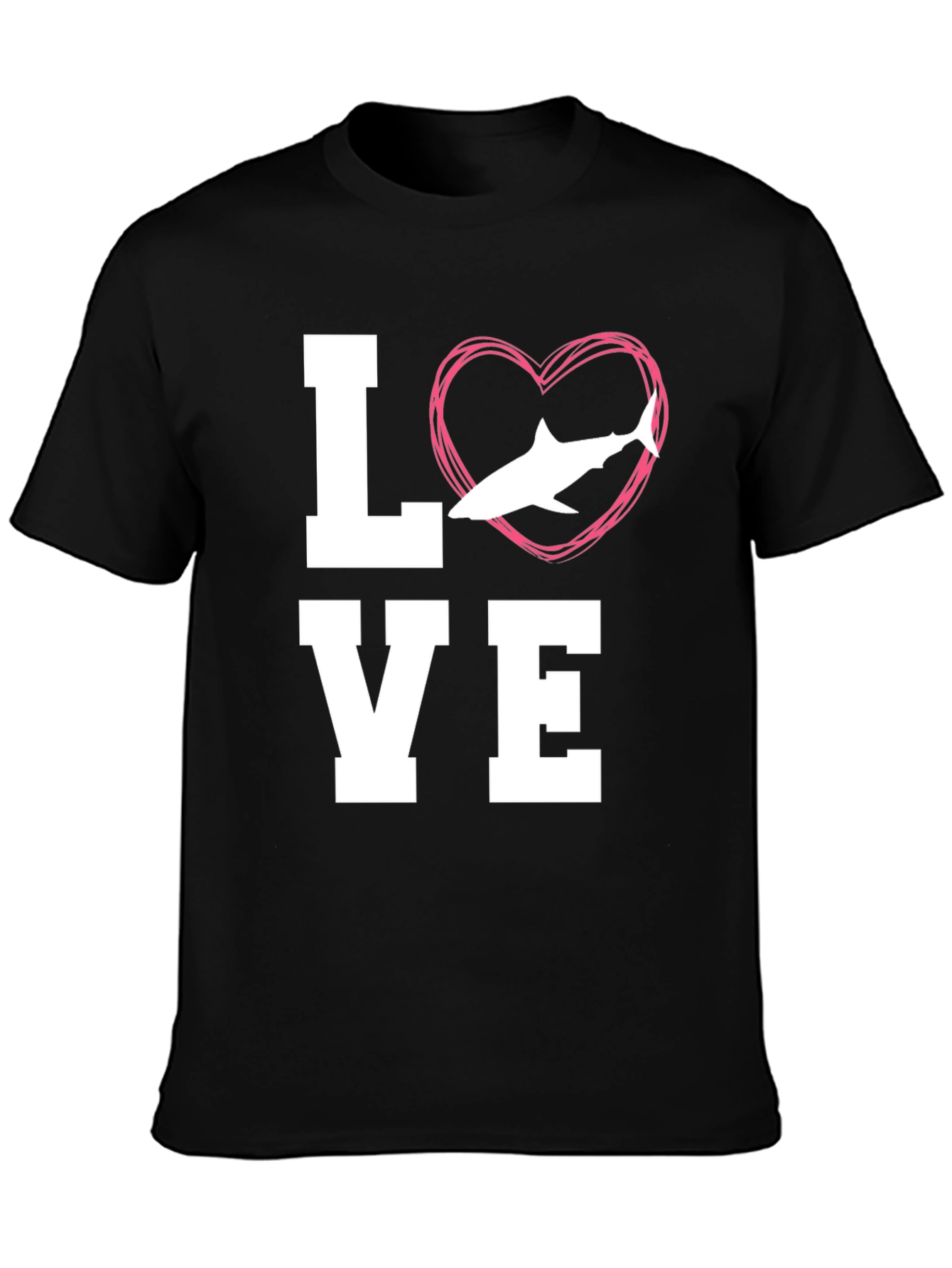 Love Shark Black T-Shirt - Animal Lover Tee