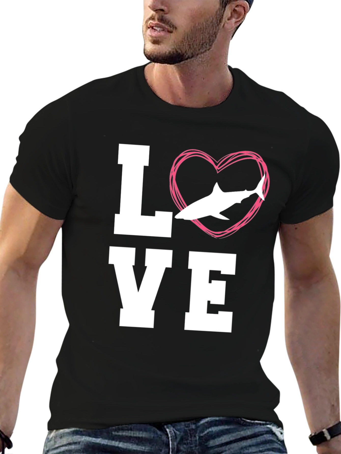 Love Shark Black T-Shirt - Animal Lover Tee