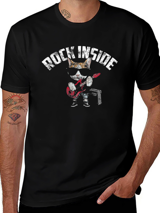 Rock Inside Cat T-Shirt - Cool Graphic Tee
