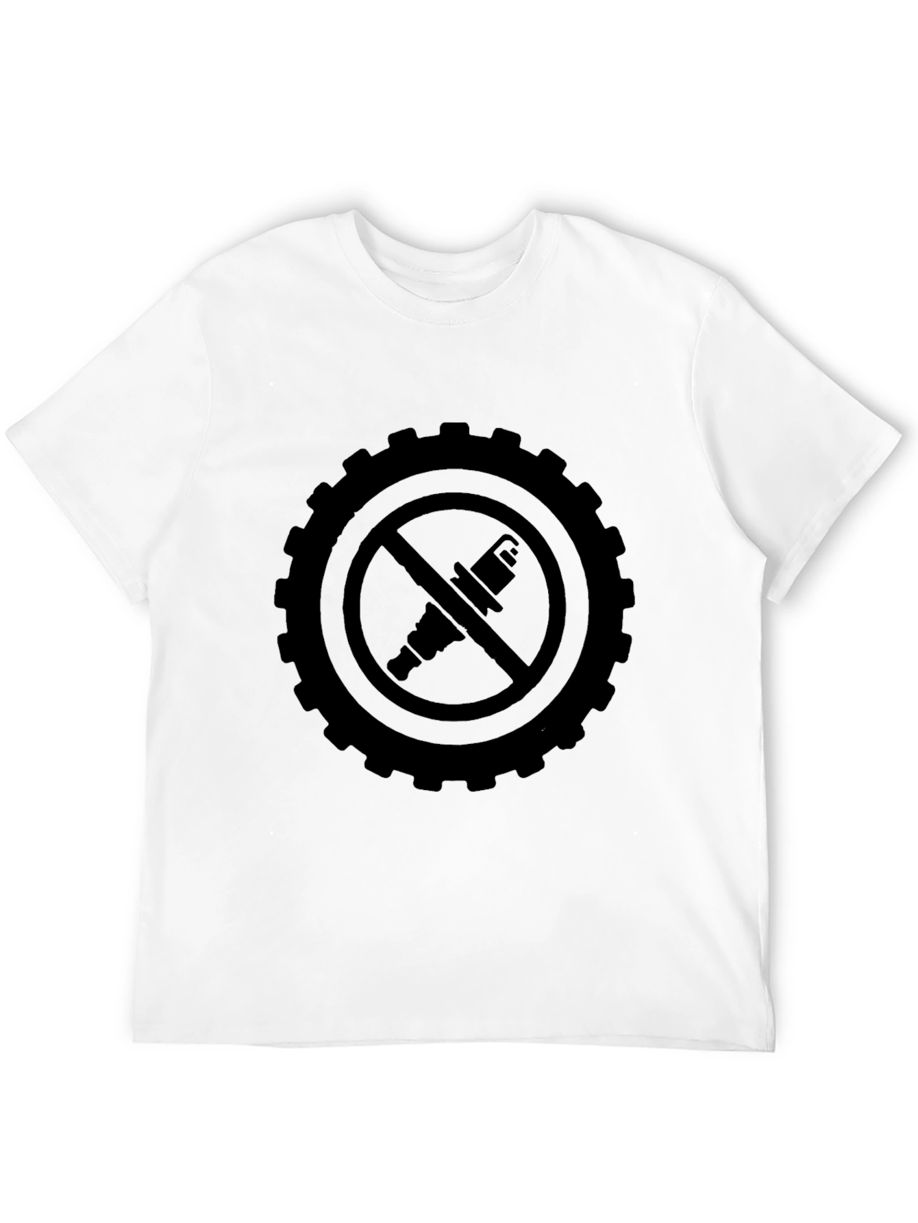 Gear & Spark Plug Forbidden Symbol T-Shirt