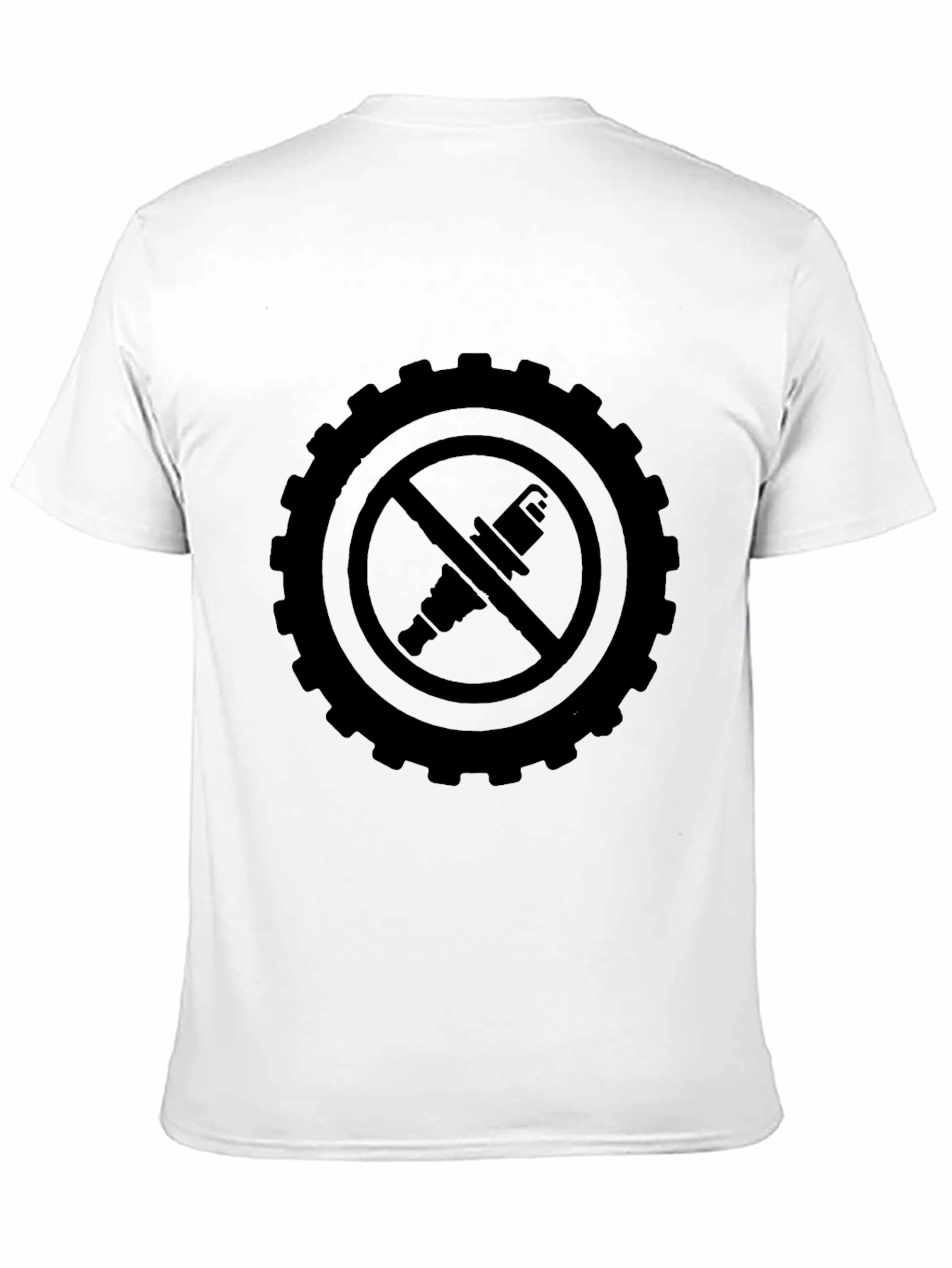 Gear & Spark Plug Forbidden Symbol T-Shirt