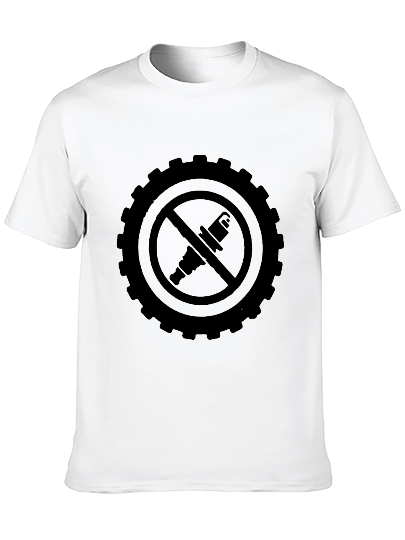 Gear & Spark Plug Forbidden Symbol T-Shirt