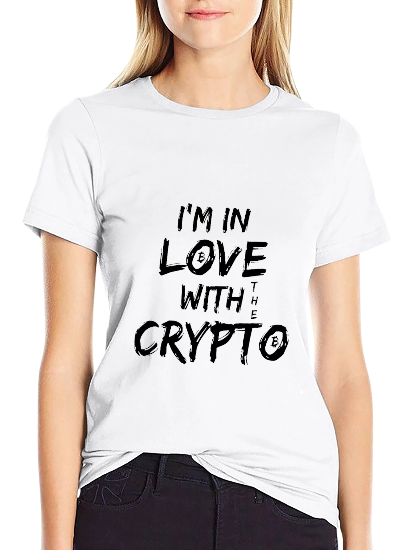 Crypto Love T-Shirt - Black Crew Neck Tee