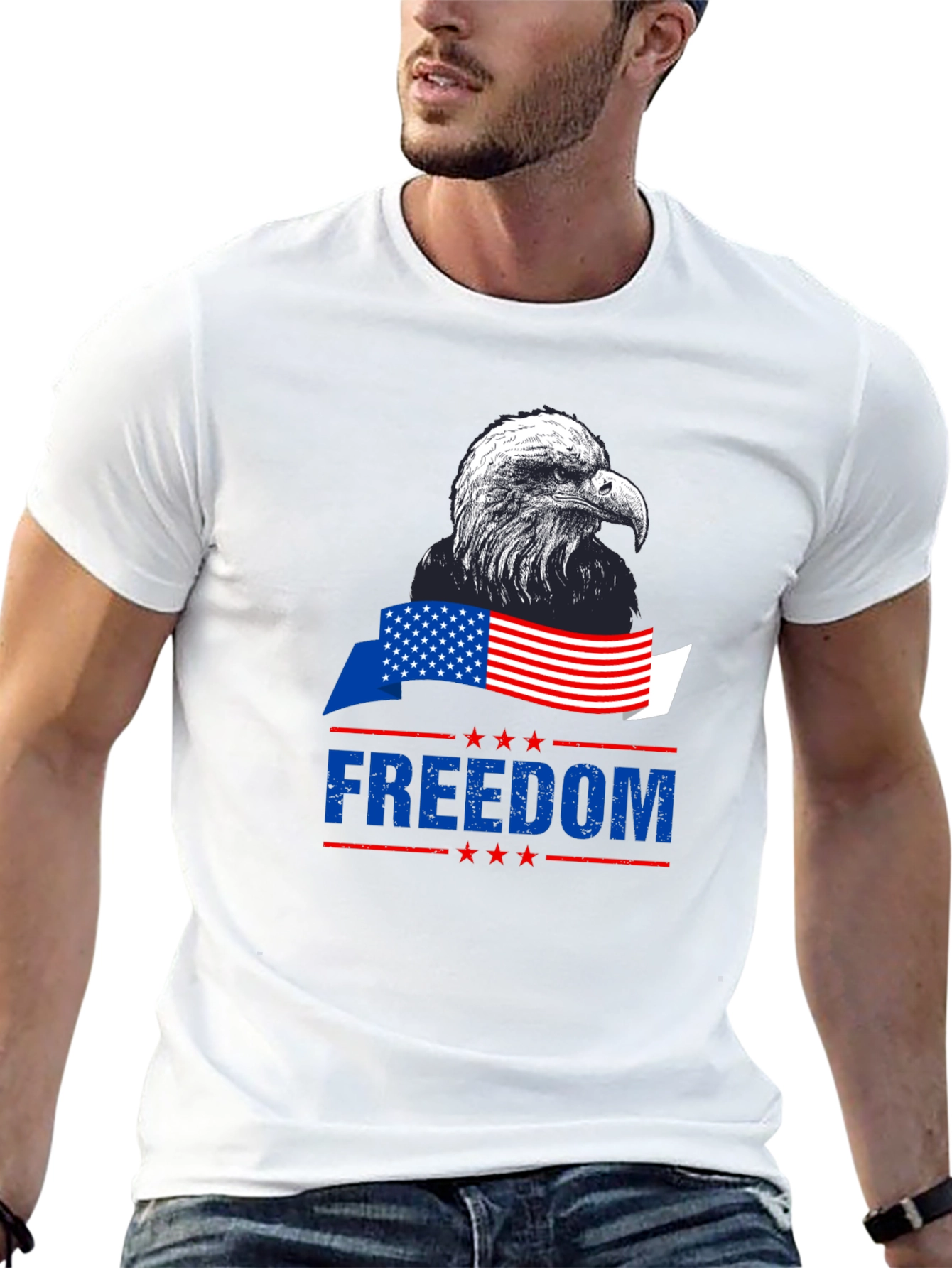 Freedom Eagle Graphic Tee - Patriotic Style