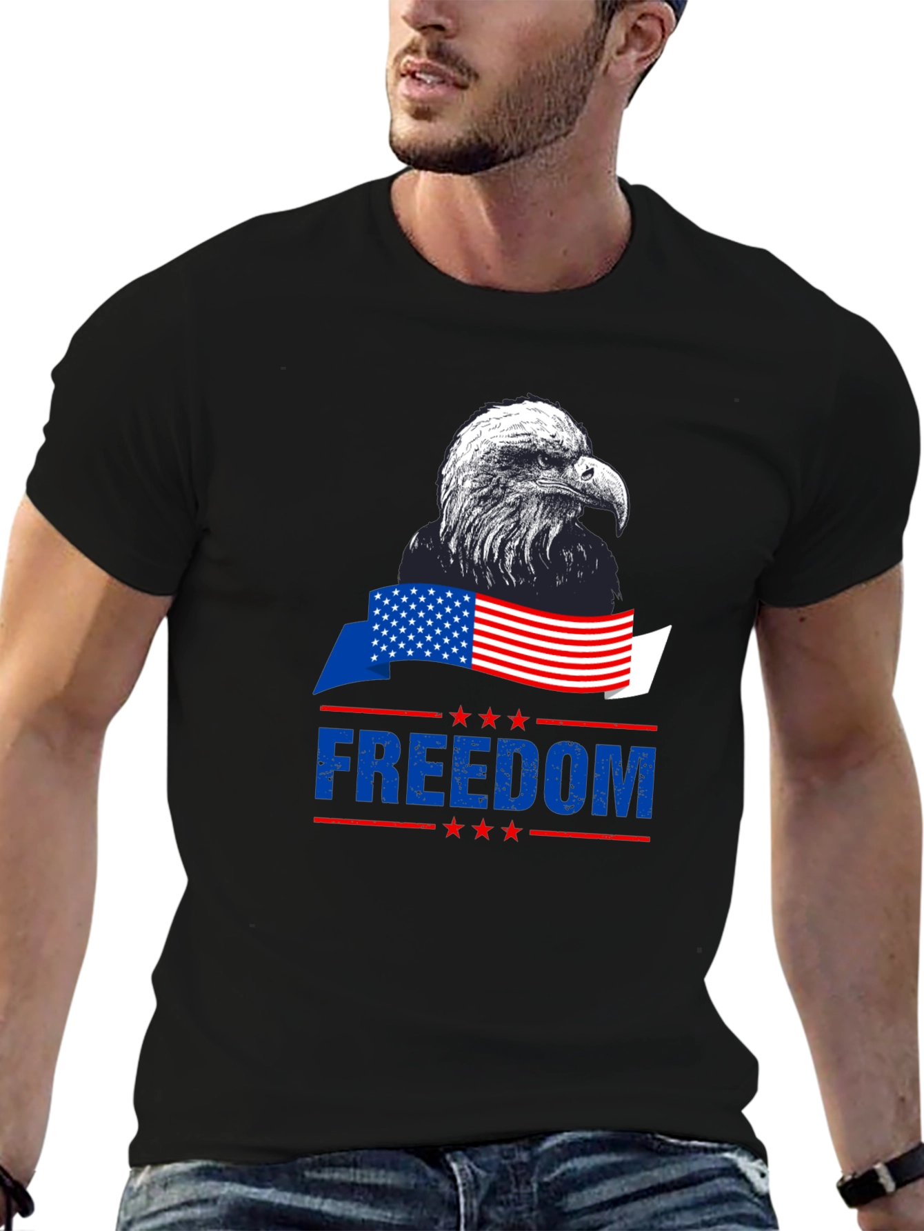 Freedom Eagle Graphic Tee - Patriotic Style