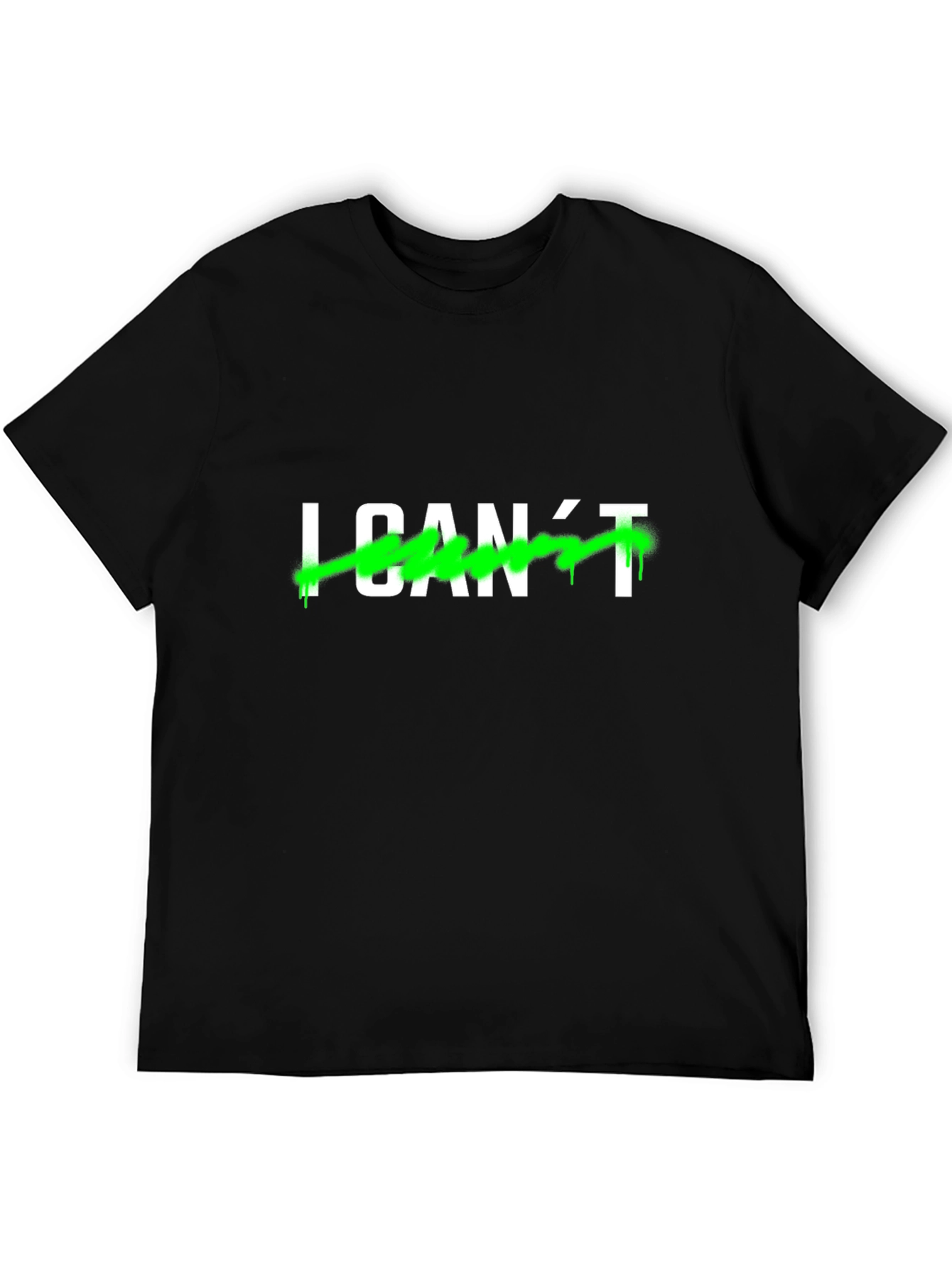 I CANT Mens Black Graphic T-Shirt