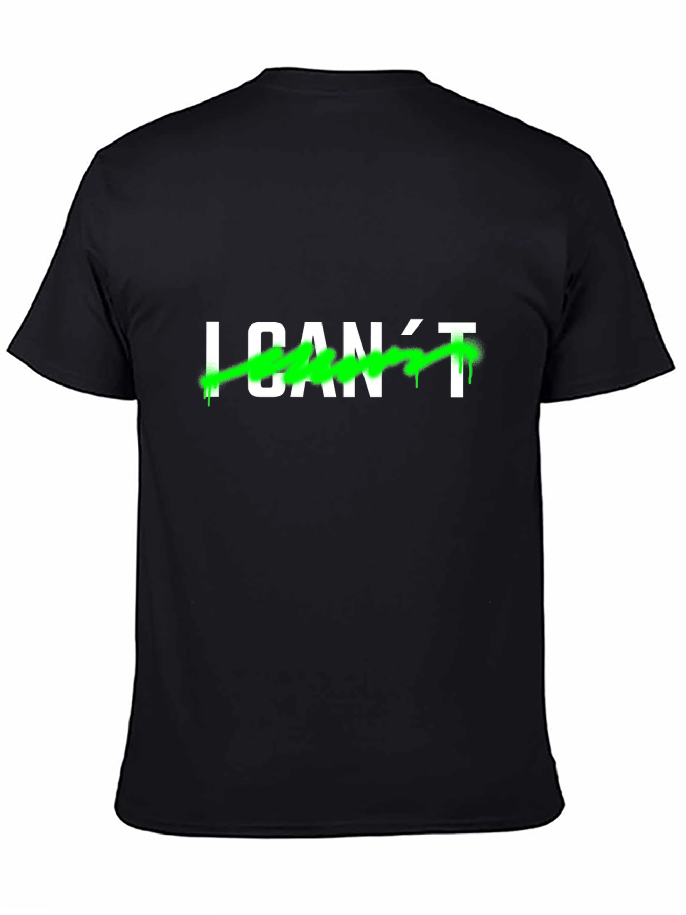 I CANT Mens Black Graphic T-Shirt