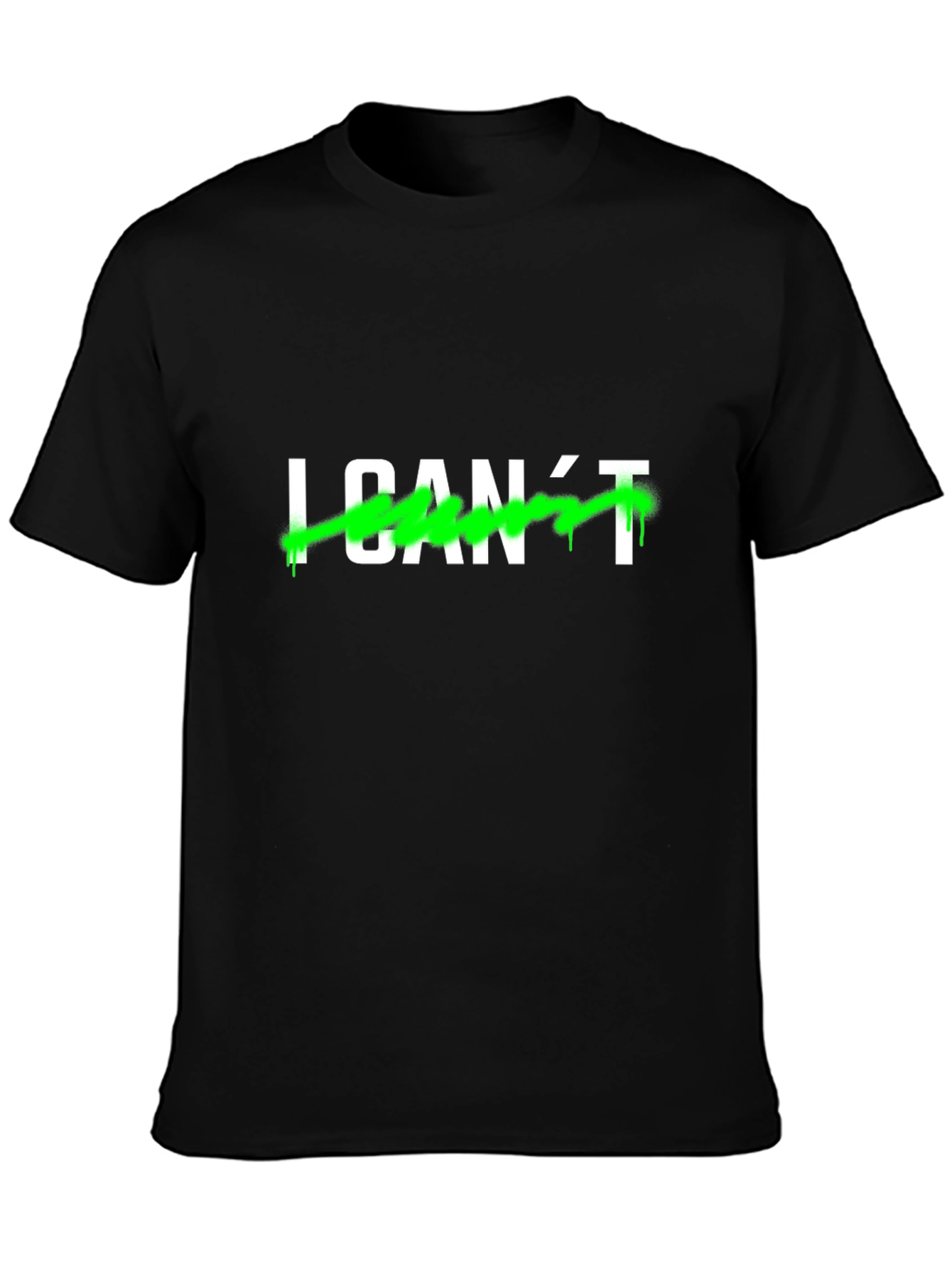 I CANT Mens Black Graphic T-Shirt