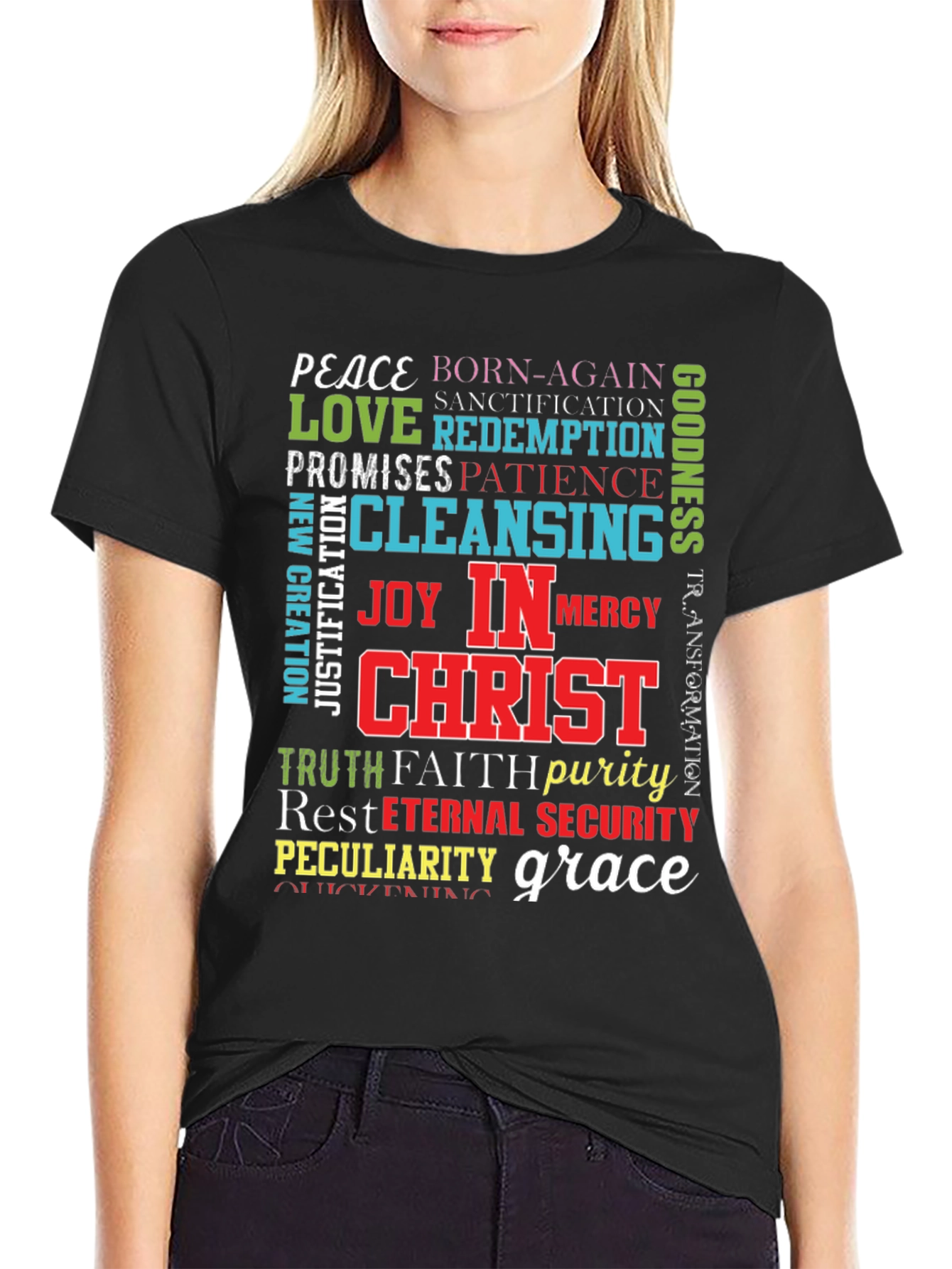 Faith-Based Word Art T-Shirt - Christian Apparel