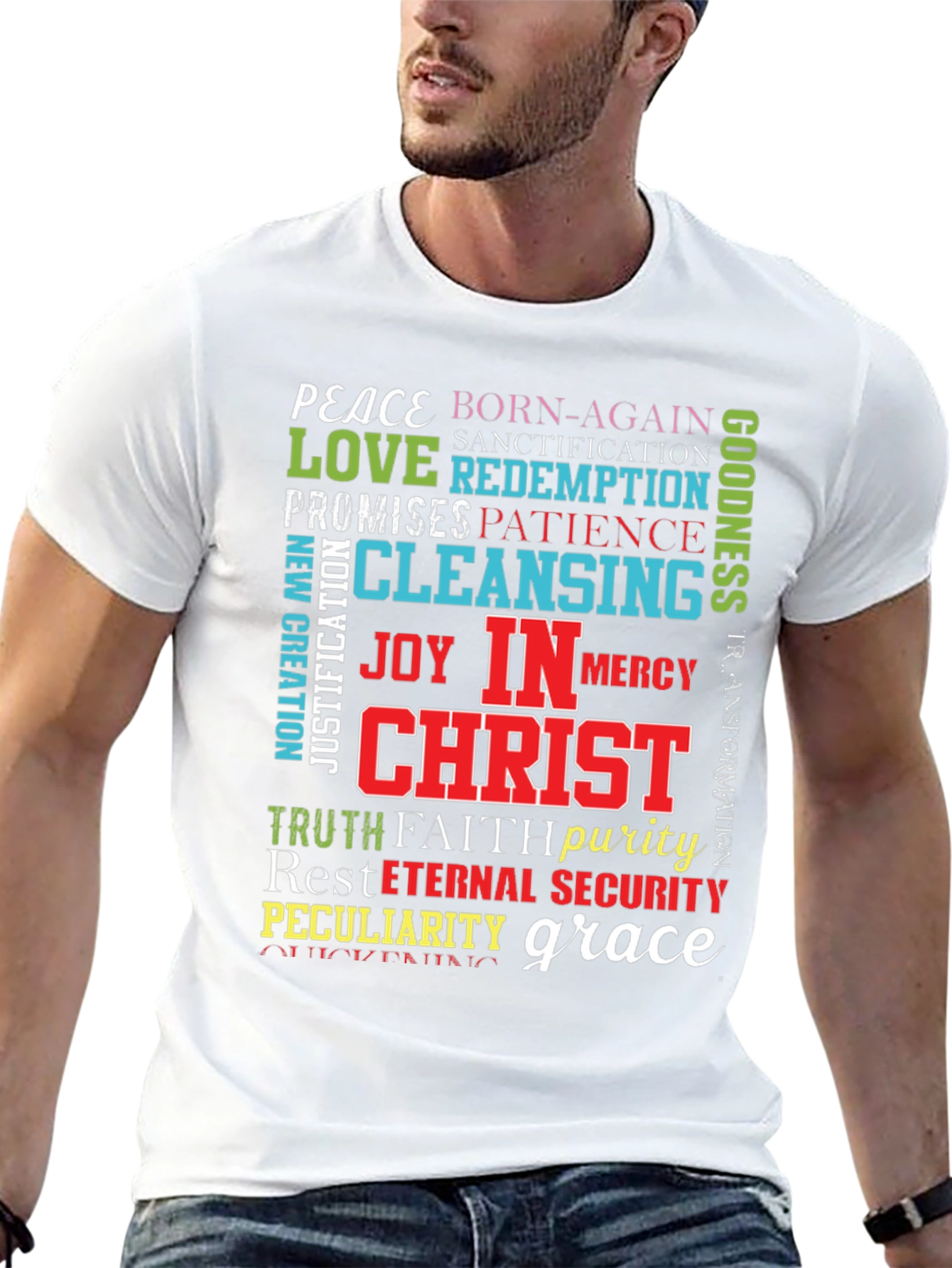 Faith-Based Word Art T-Shirt - Christian Apparel