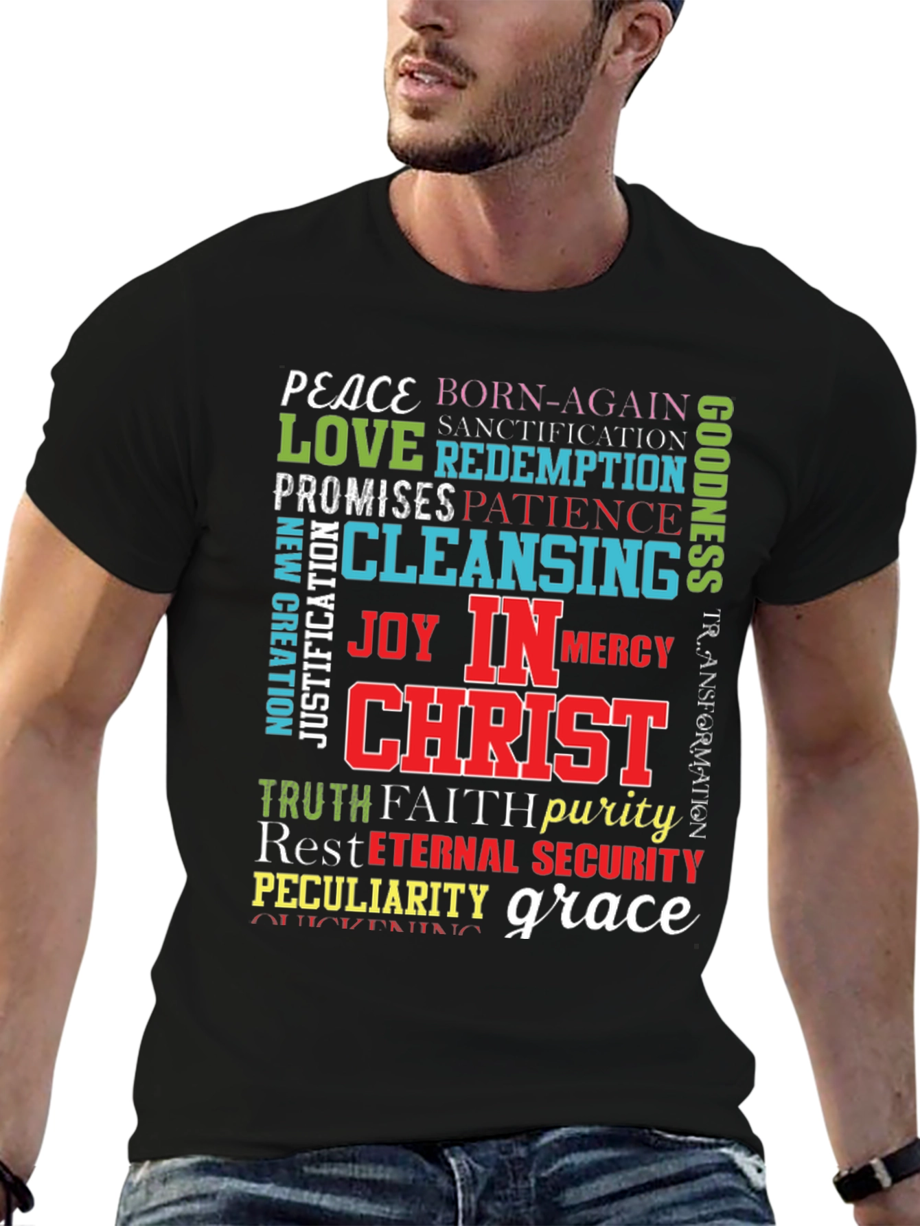 Faith-Based Word Art T-Shirt - Christian Apparel