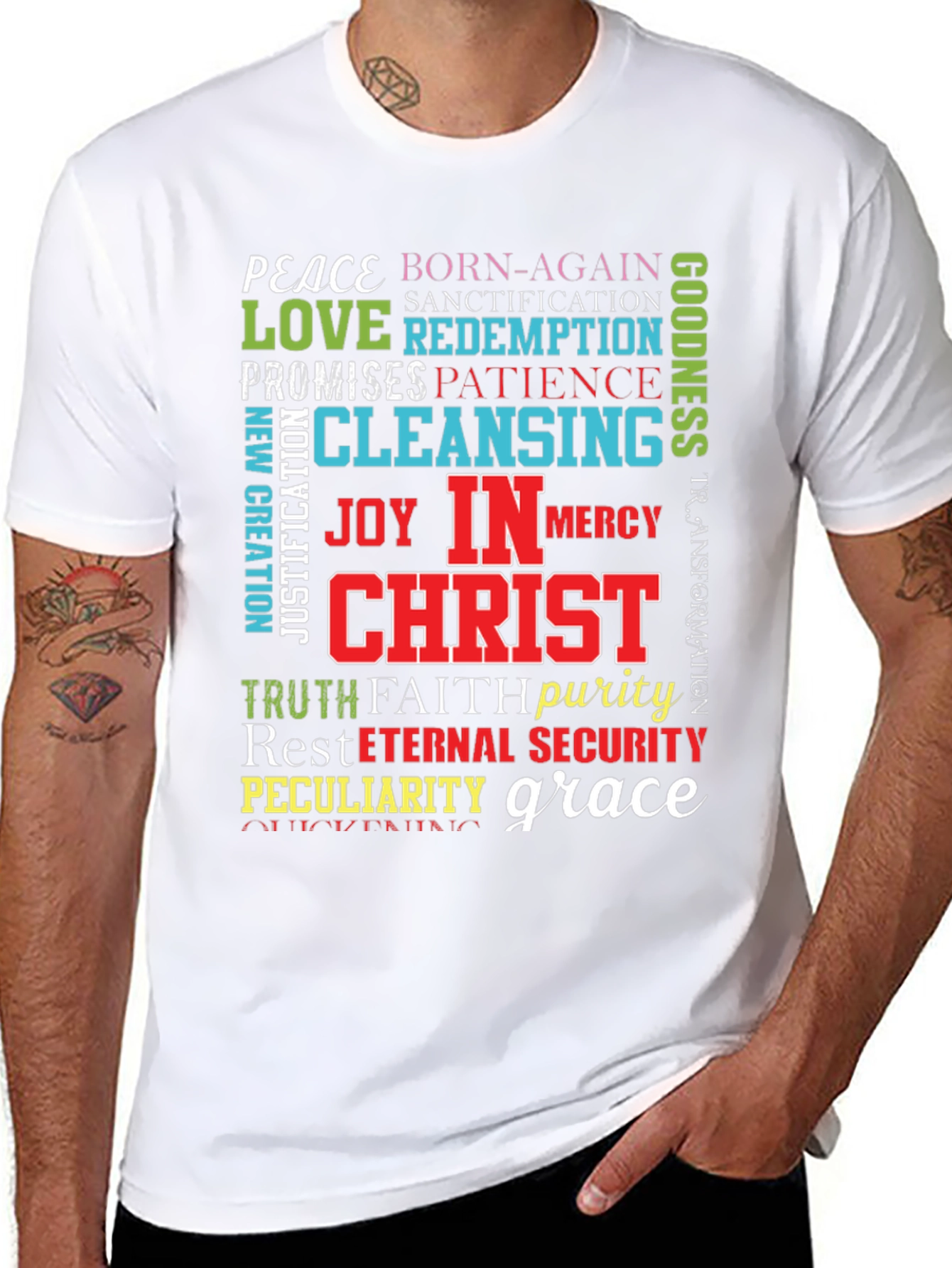Faith-Based Word Art T-Shirt - Christian Apparel