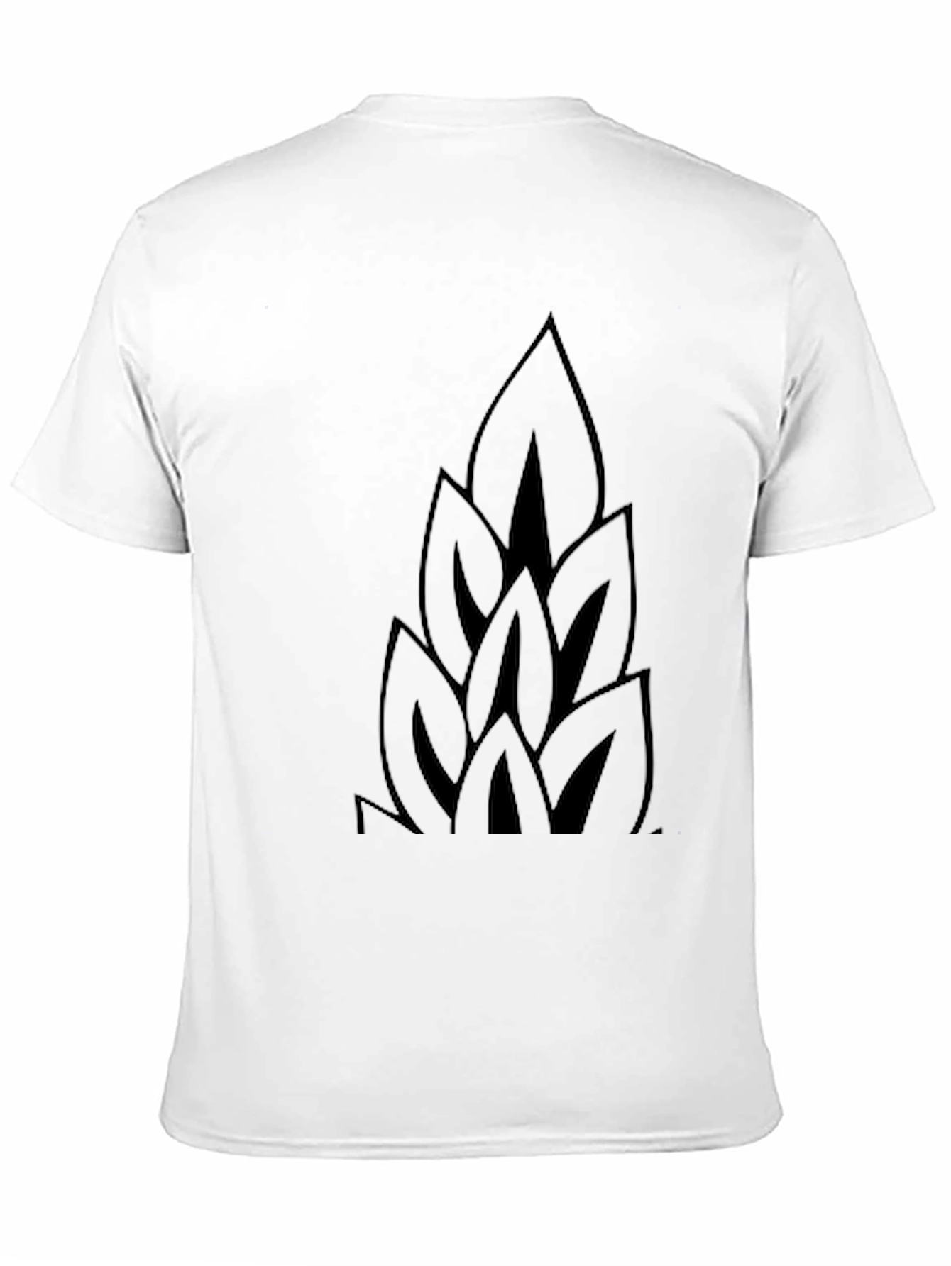 Mens Black T-Shirt with Abstract Leaf Design
