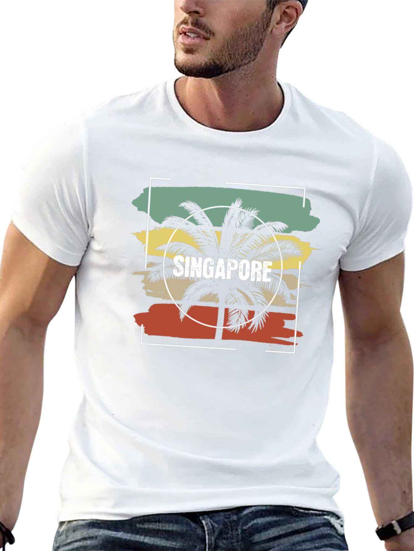 Singapore Palm Tree Retro T-Shirt