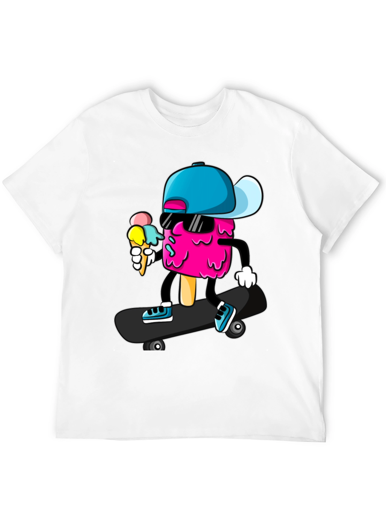Cool Ice Cream Skateboarder Graphic Tee