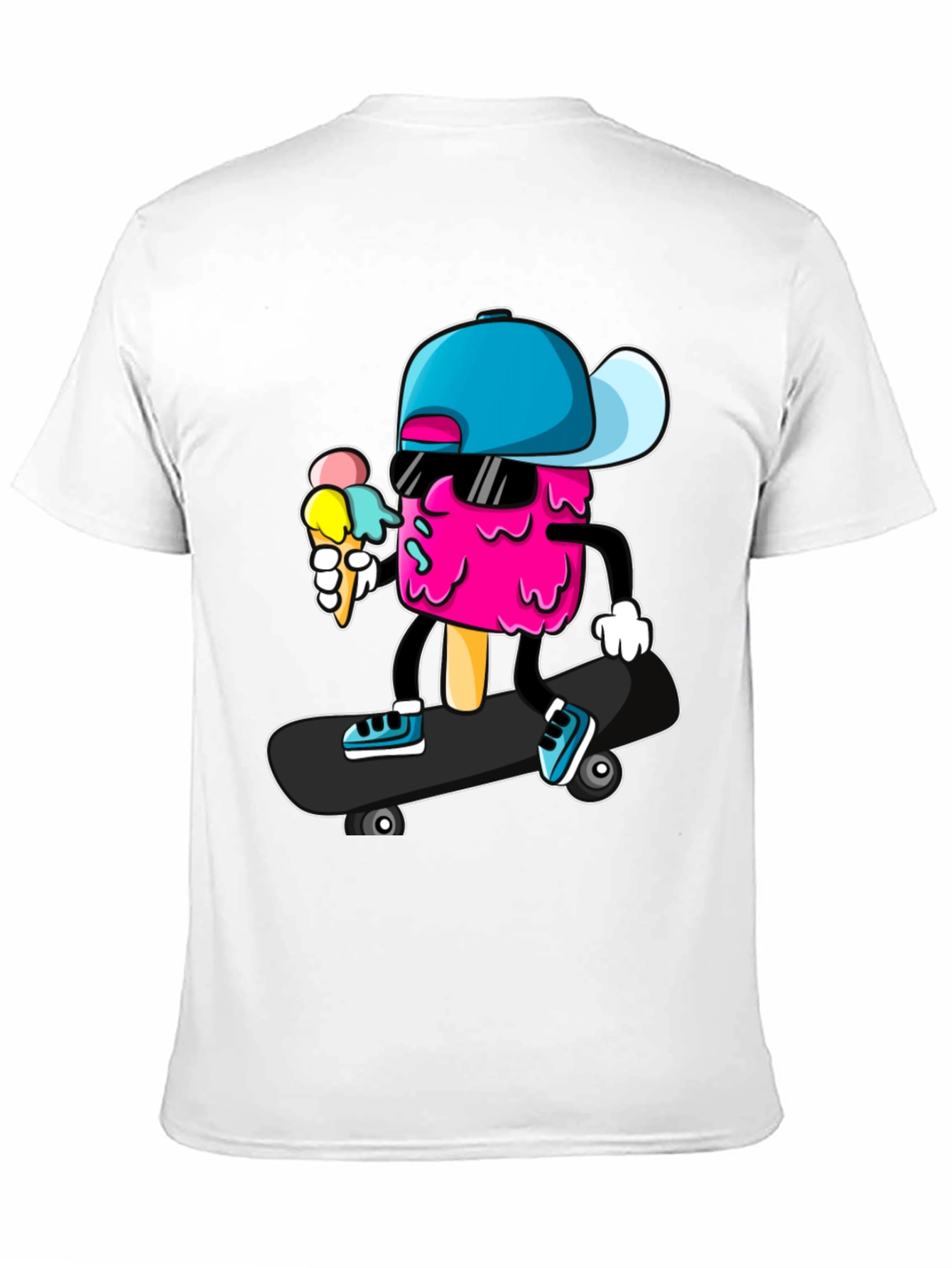 Cool Ice Cream Skateboarder Graphic Tee