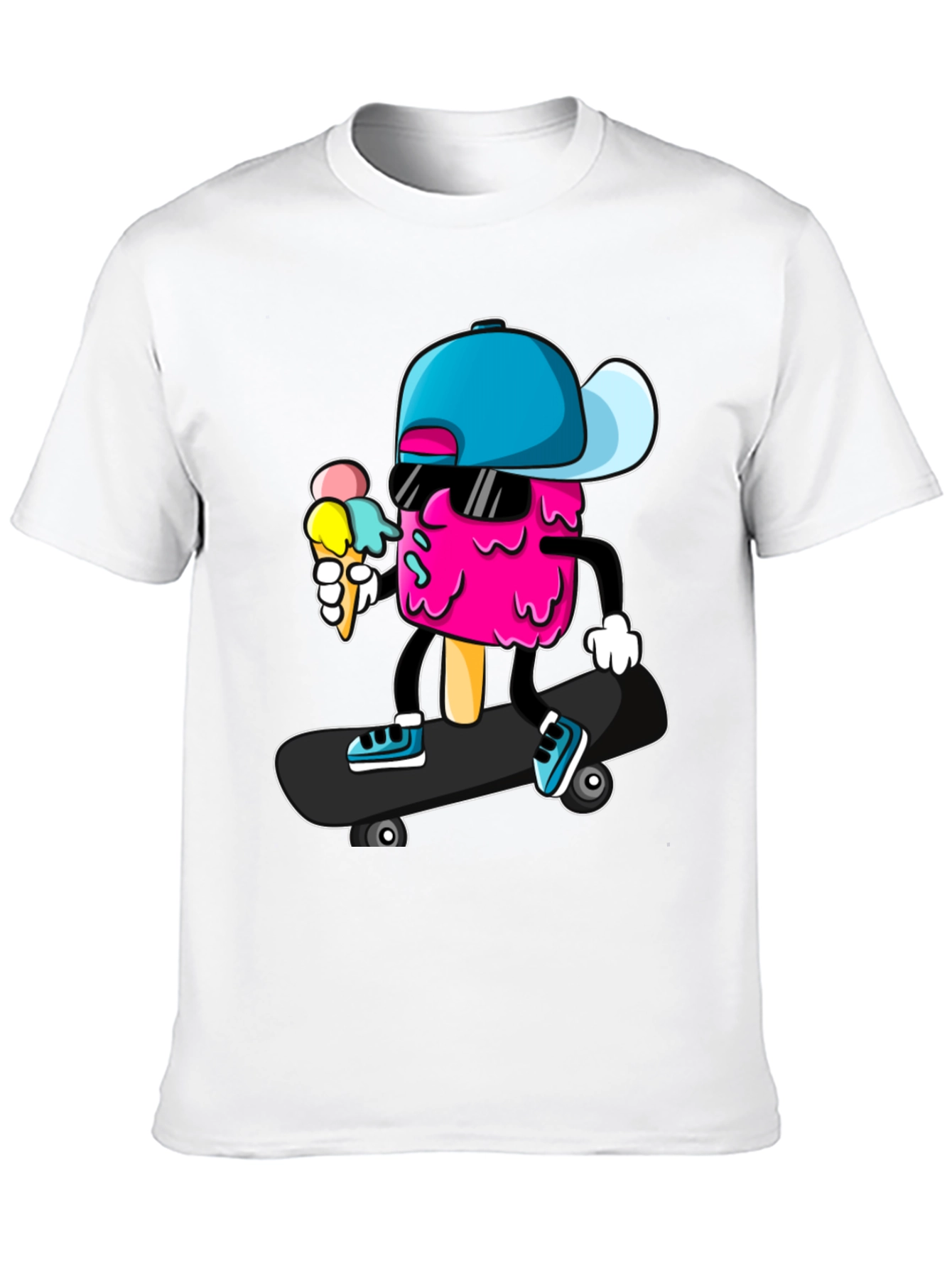 Cool Ice Cream Skateboarder Graphic Tee