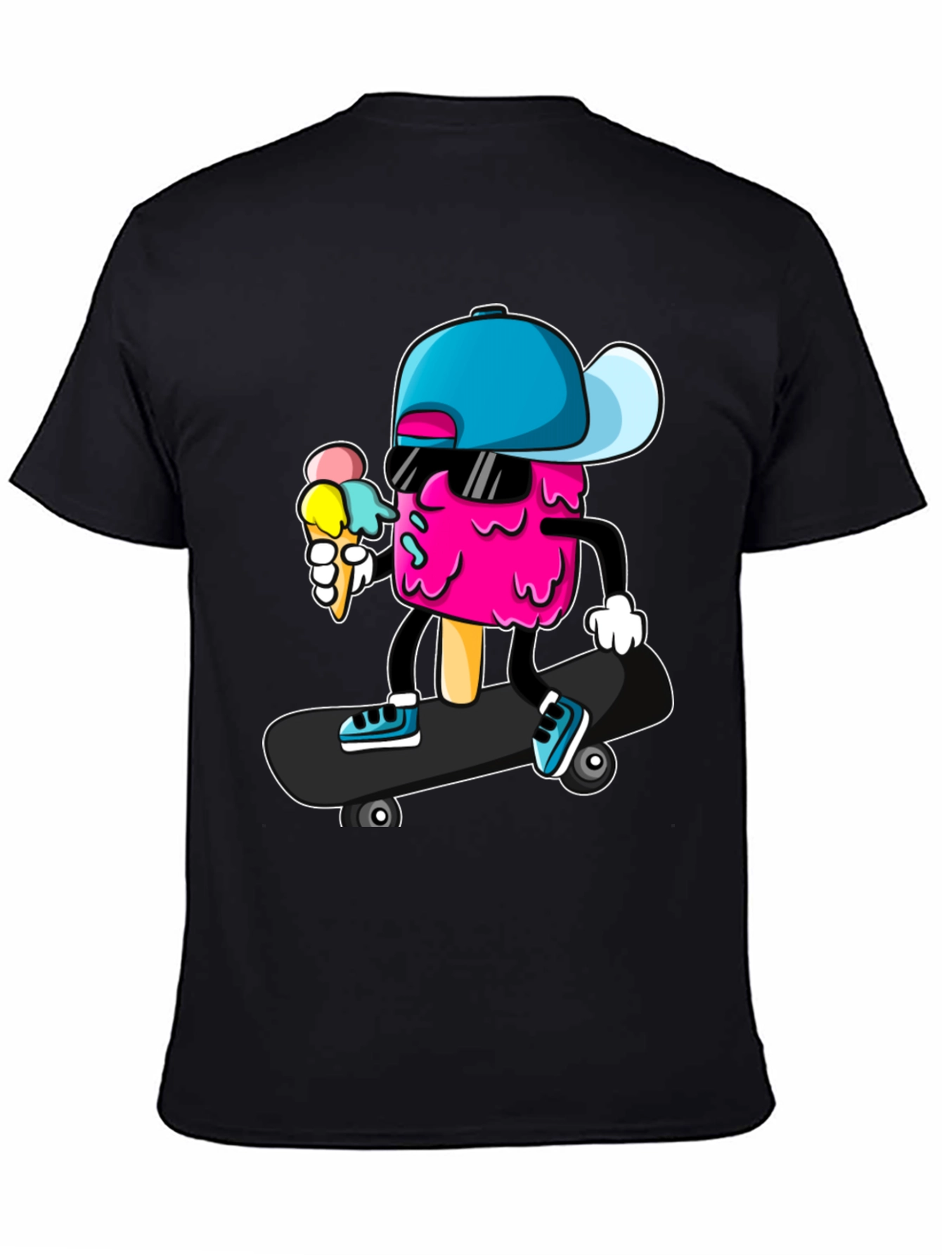 Cool Ice Cream Skateboarder Graphic Tee