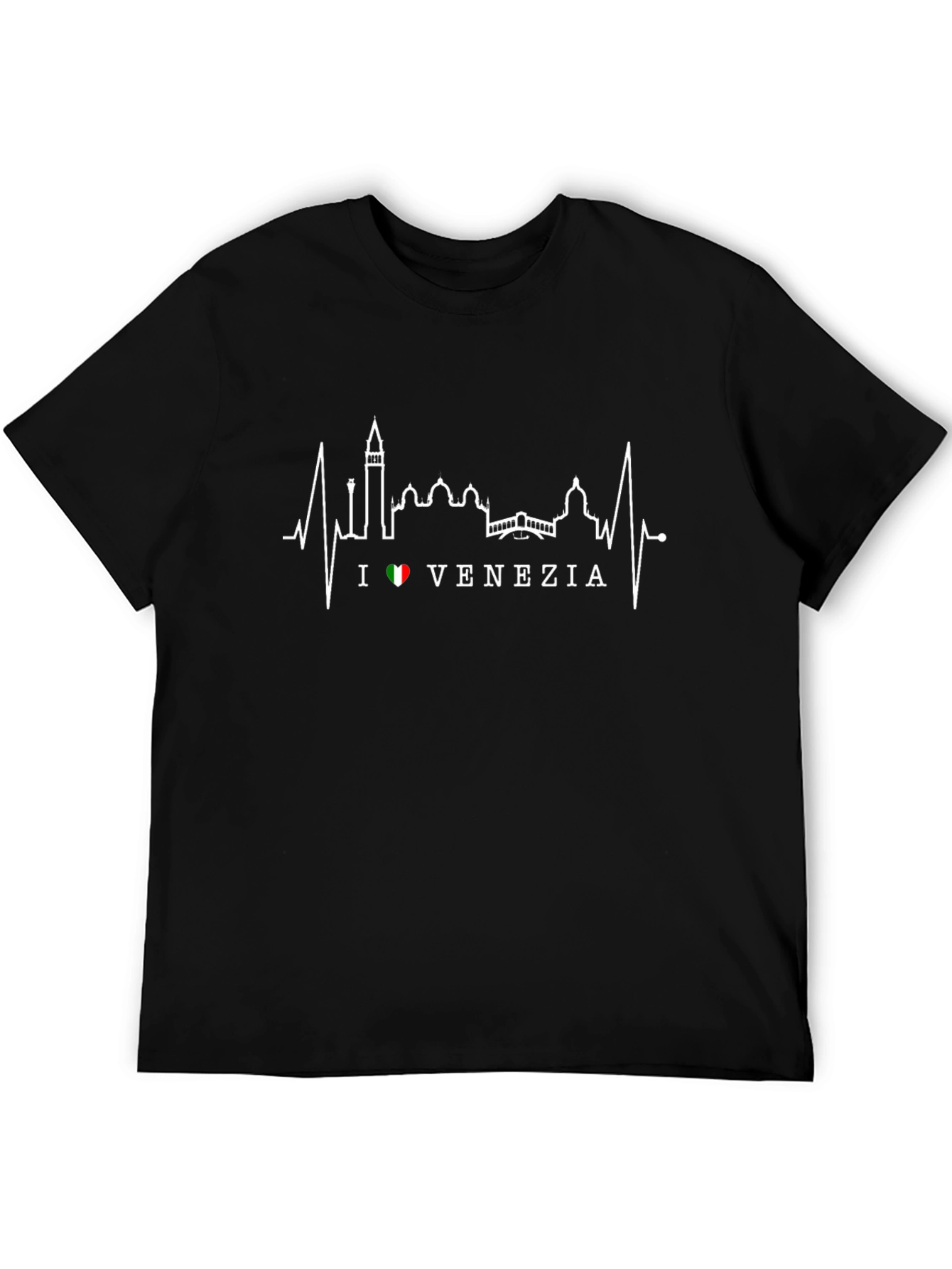 I Love Venezia Heartbeat Graphic Tee - Black