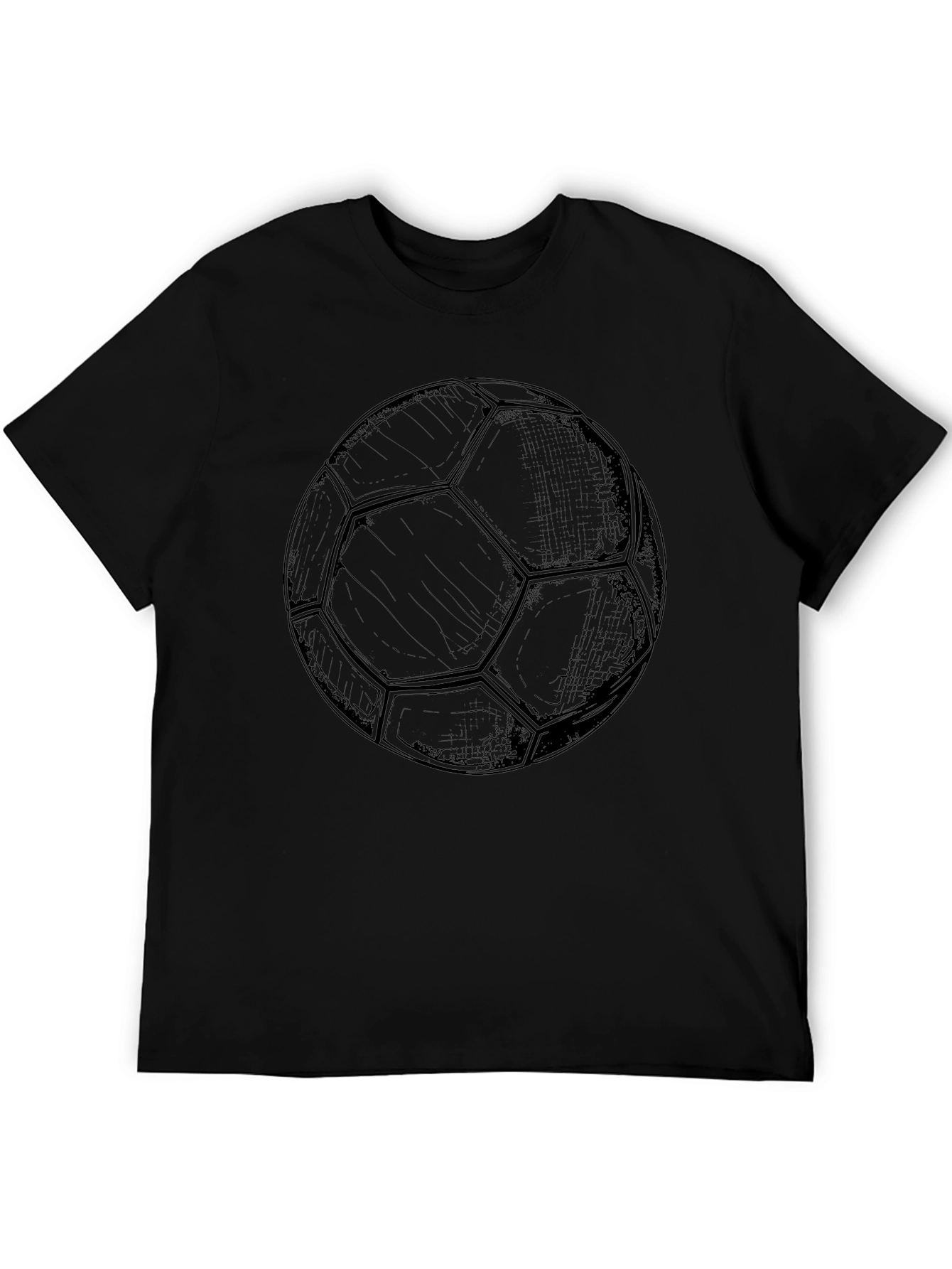Soccer Ball Graphic Black T-Shirt