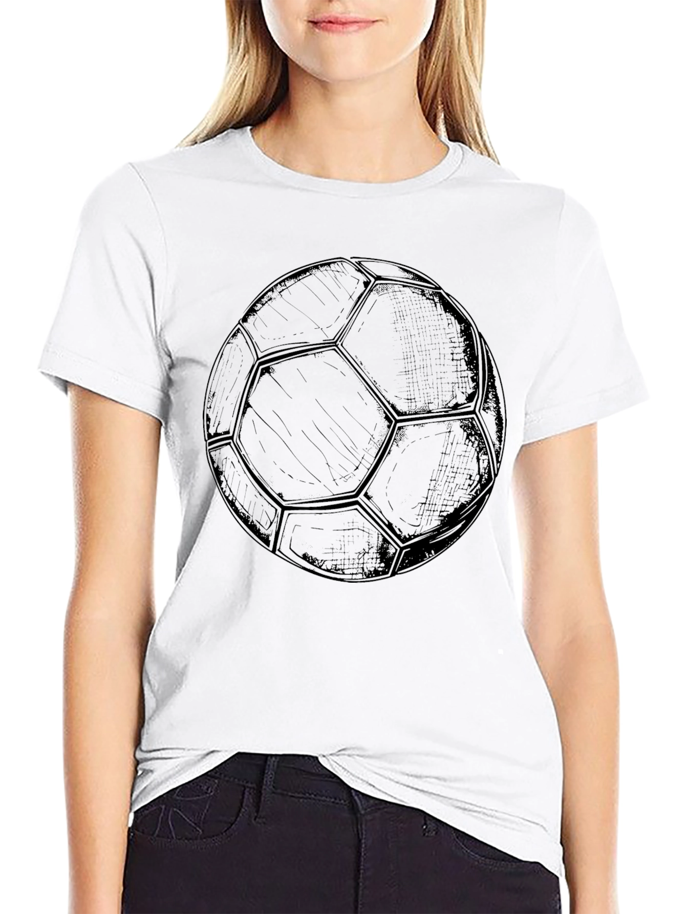 Soccer Ball Graphic Black T-Shirt