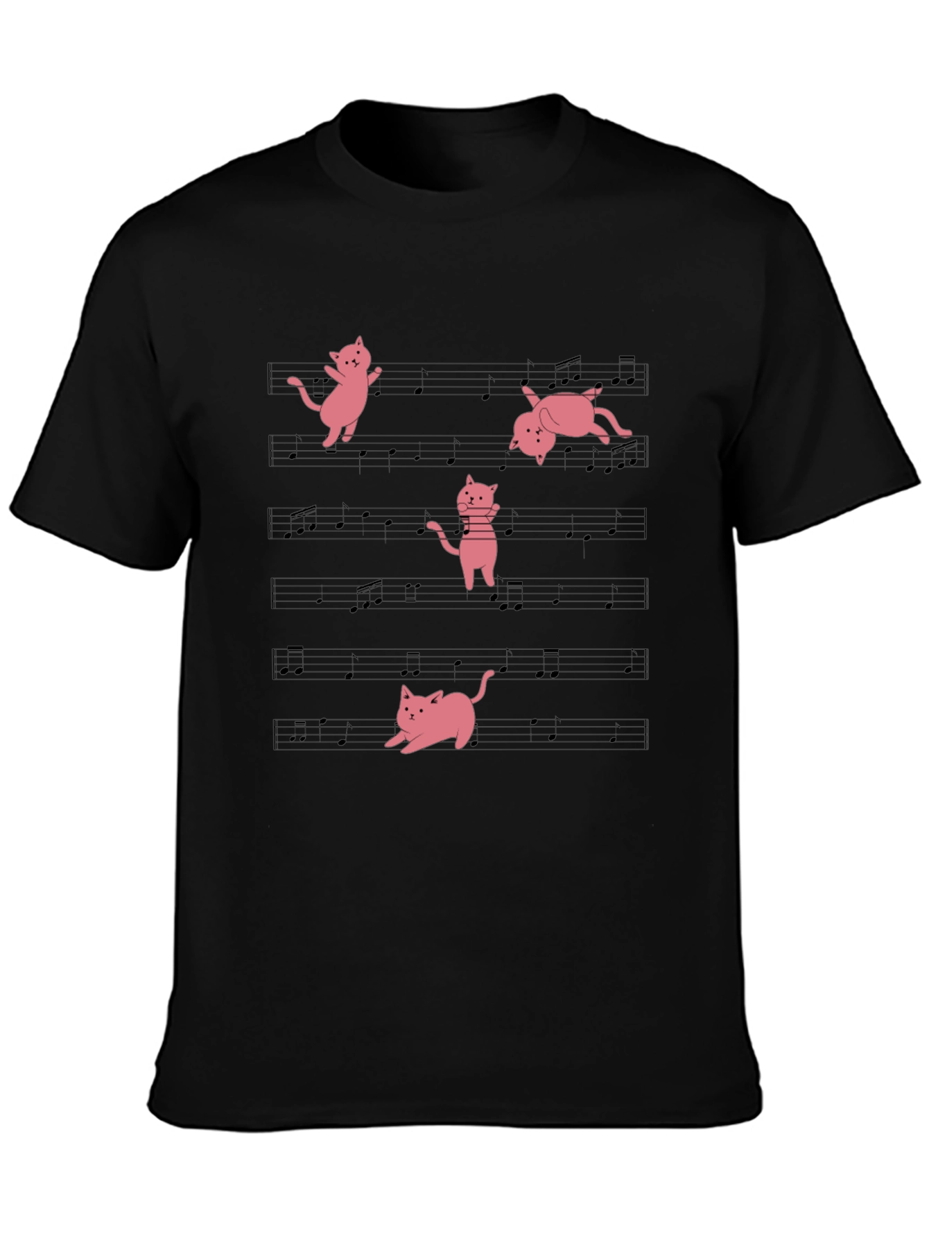 Musical Cat T-Shirt - Black