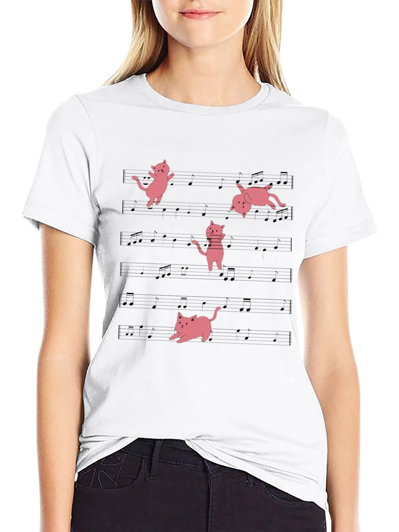 Musical Cat T-Shirt - Black