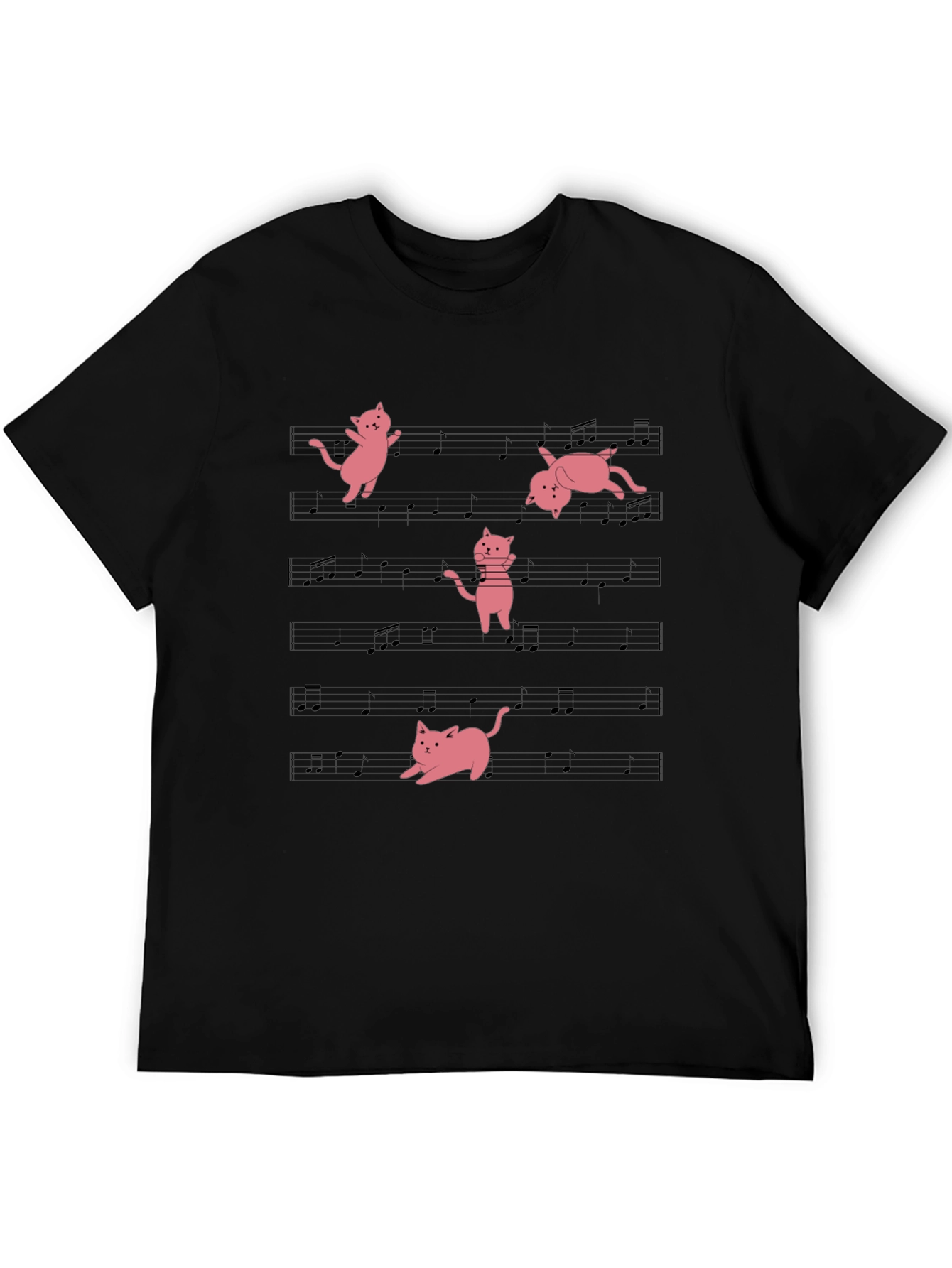 Musical Cat T-Shirt - Black