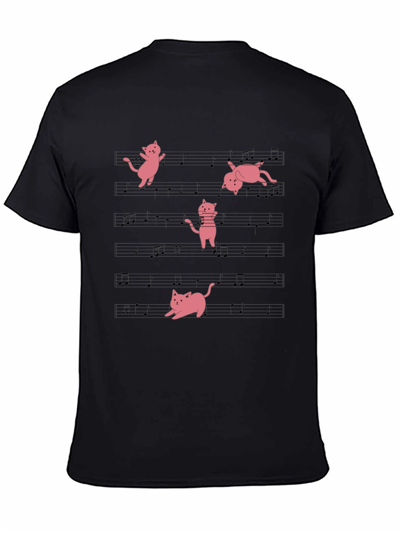 Musical Cat T-Shirt - Black