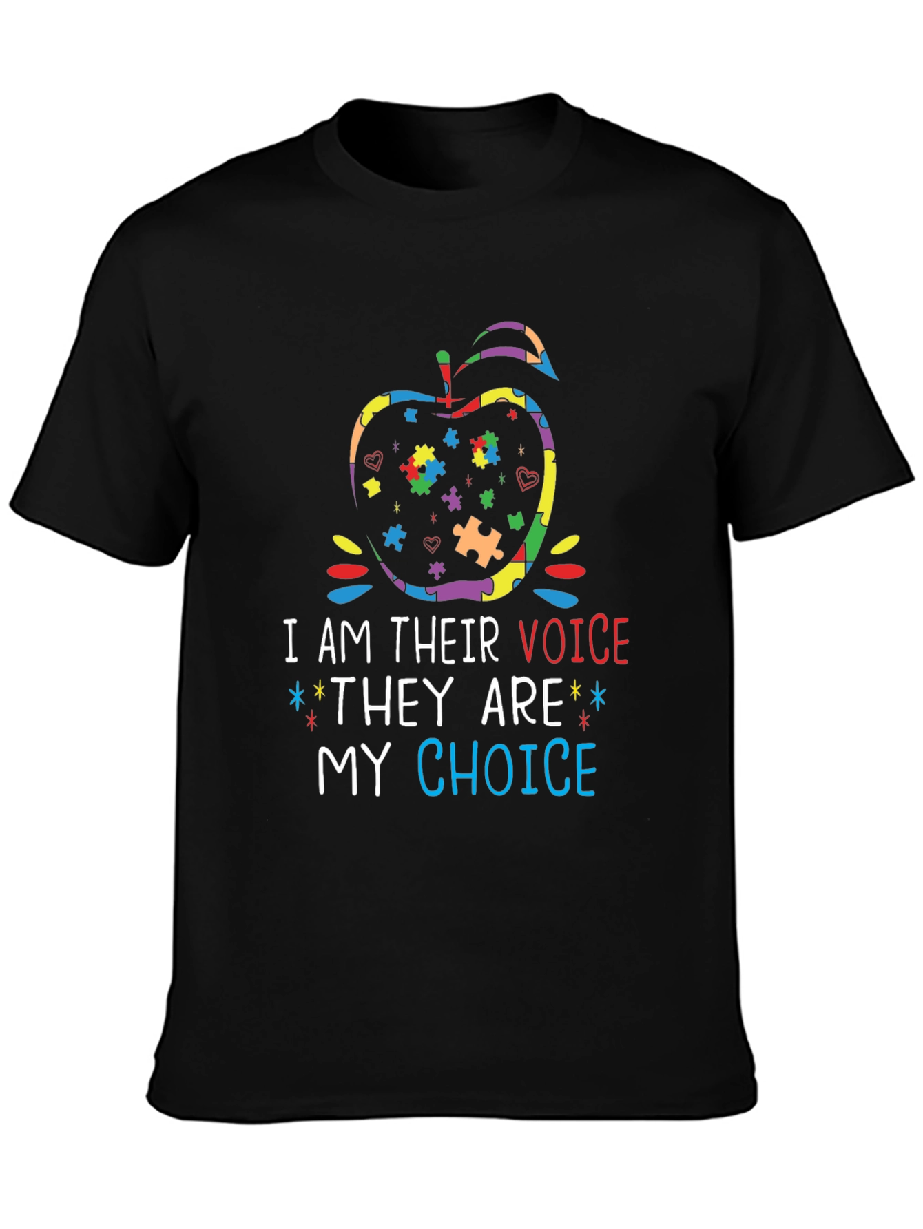 Autism Awareness Apple T-Shirt - I Am Their Voice