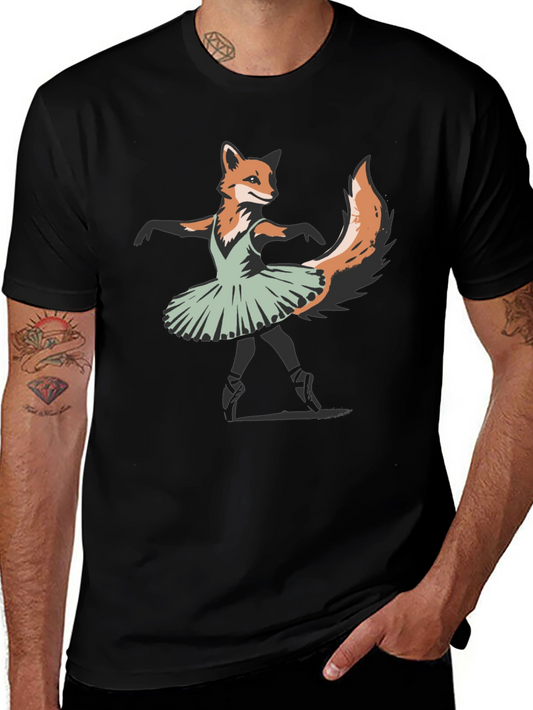 Fox Ballerina T-Shirt - Unique Animal Graphic Tee