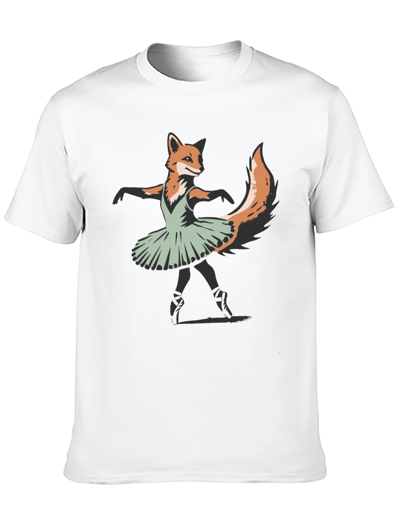 Fox Ballerina T-Shirt - Unique Animal Graphic Tee