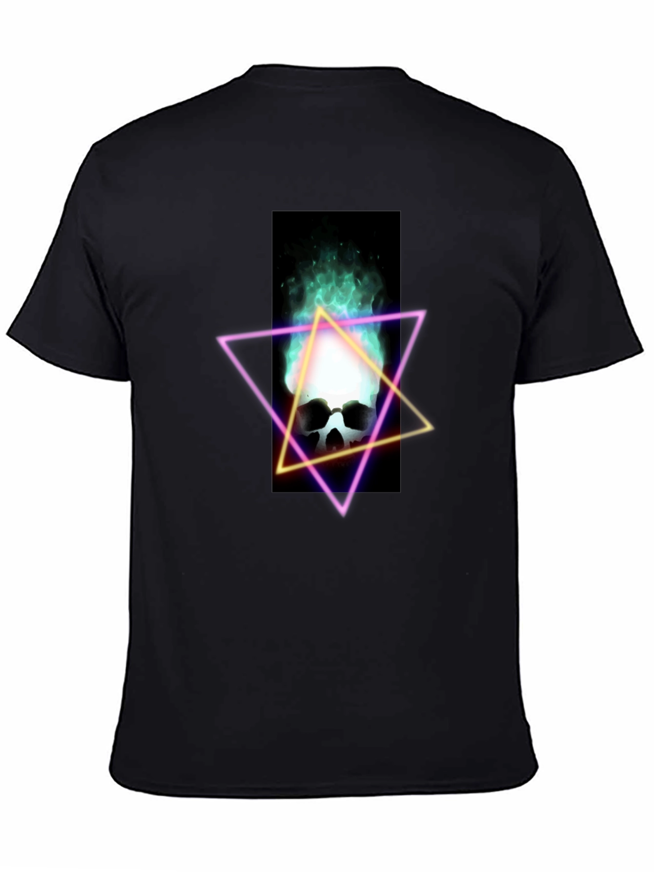 Neon Skull T-Shirt - Flaming Skull Graphic Tee